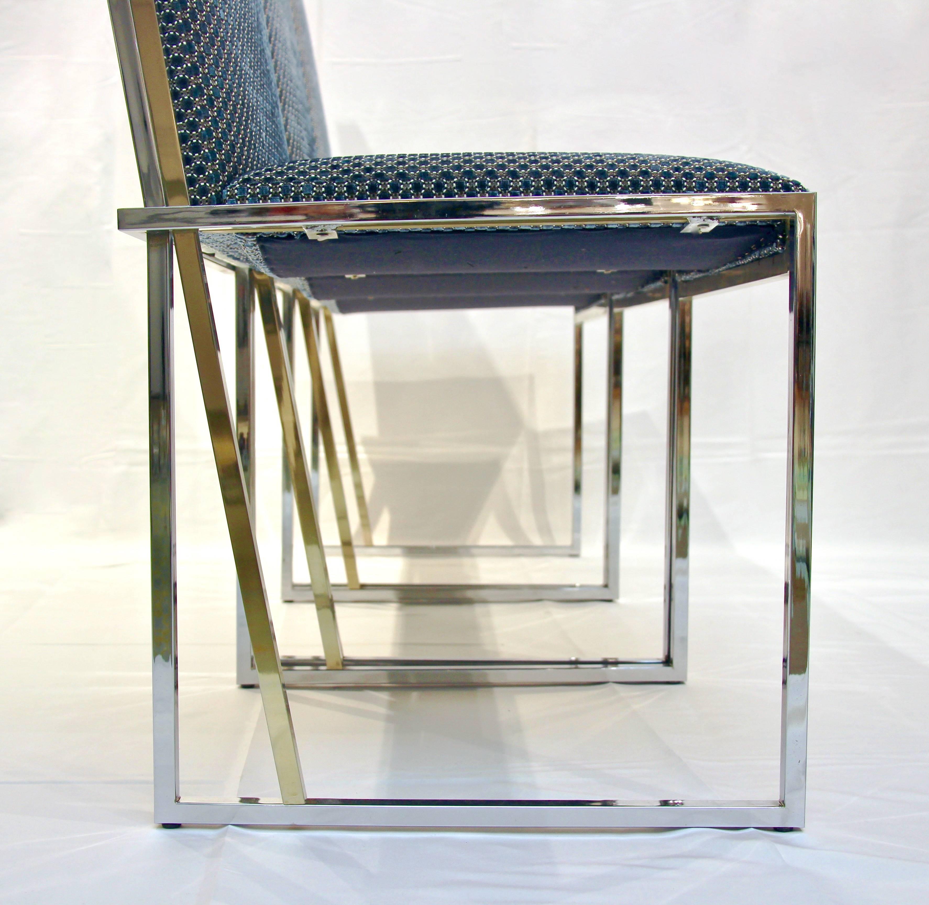 1970er Jahre Satz von sechs minimalistischen Esszimmerstühlen, vollständig handgefertigt, Mid-Century Modern Italian Design zugeschrieben Giacomo Sinopoli für Liwan's, ein römischer Hersteller, mit hoher Qualität der Konstruktion und die