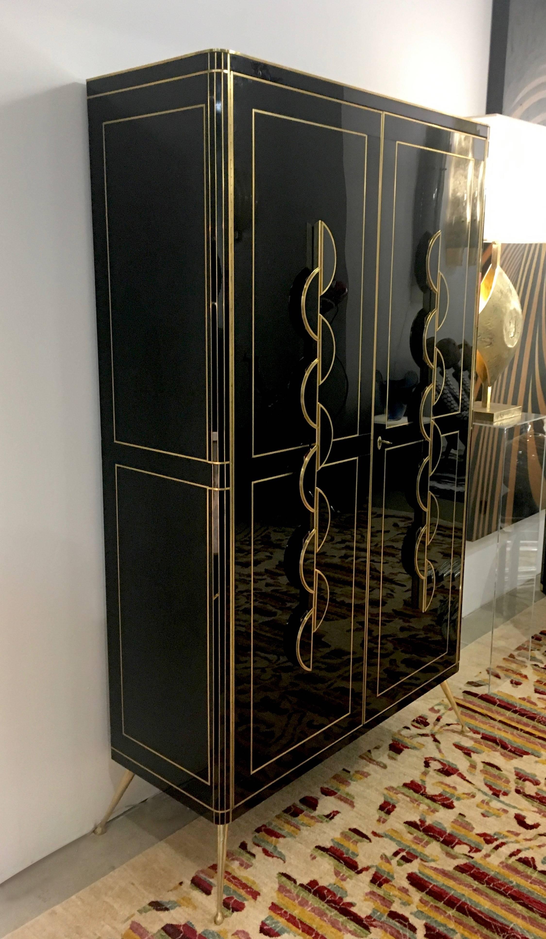 tall gold cabinet