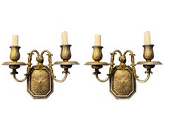 1920 Applique Caldwell gravée Deux Lights