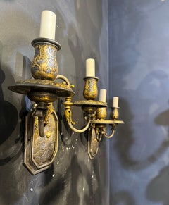 1920 Engraved Caldwell Sconces Two Lights