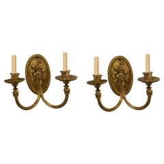 1920's Caldwell Gilt Bronze Double Lights Sconces