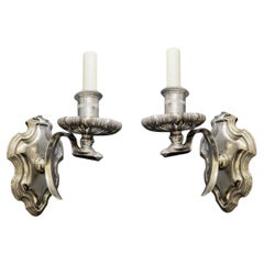 1900's Caldwell one light silver plated sconces