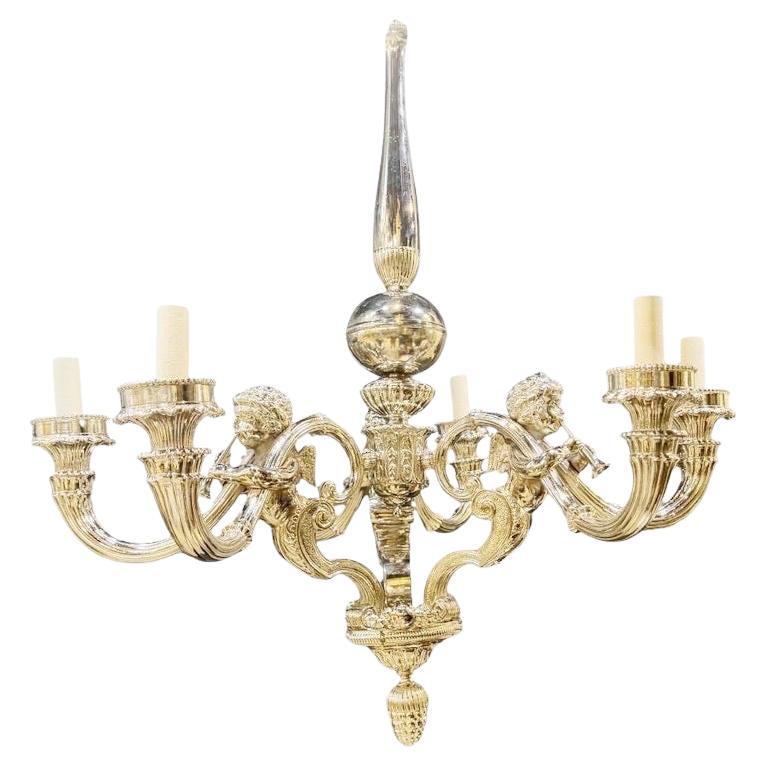 Lampadario in stile neoclassico con cherubini