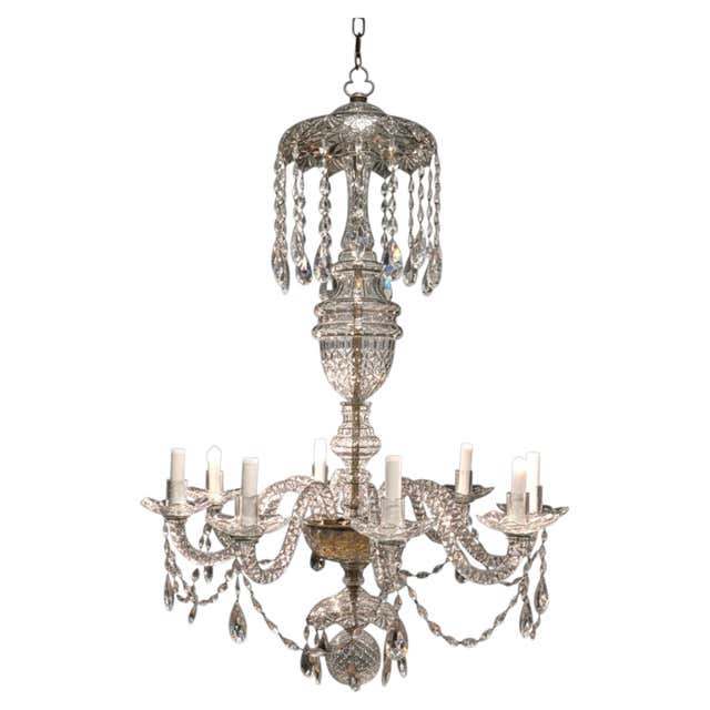 George III Anglo Irish Cut Crystal Chandelier For Sale at 1stDibs