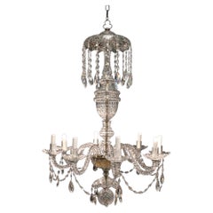 19th Century French Cut Crystal Chandelier 8 Lights
