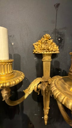 1900 Caldwell Sconces With Flowers Design 3 Lights