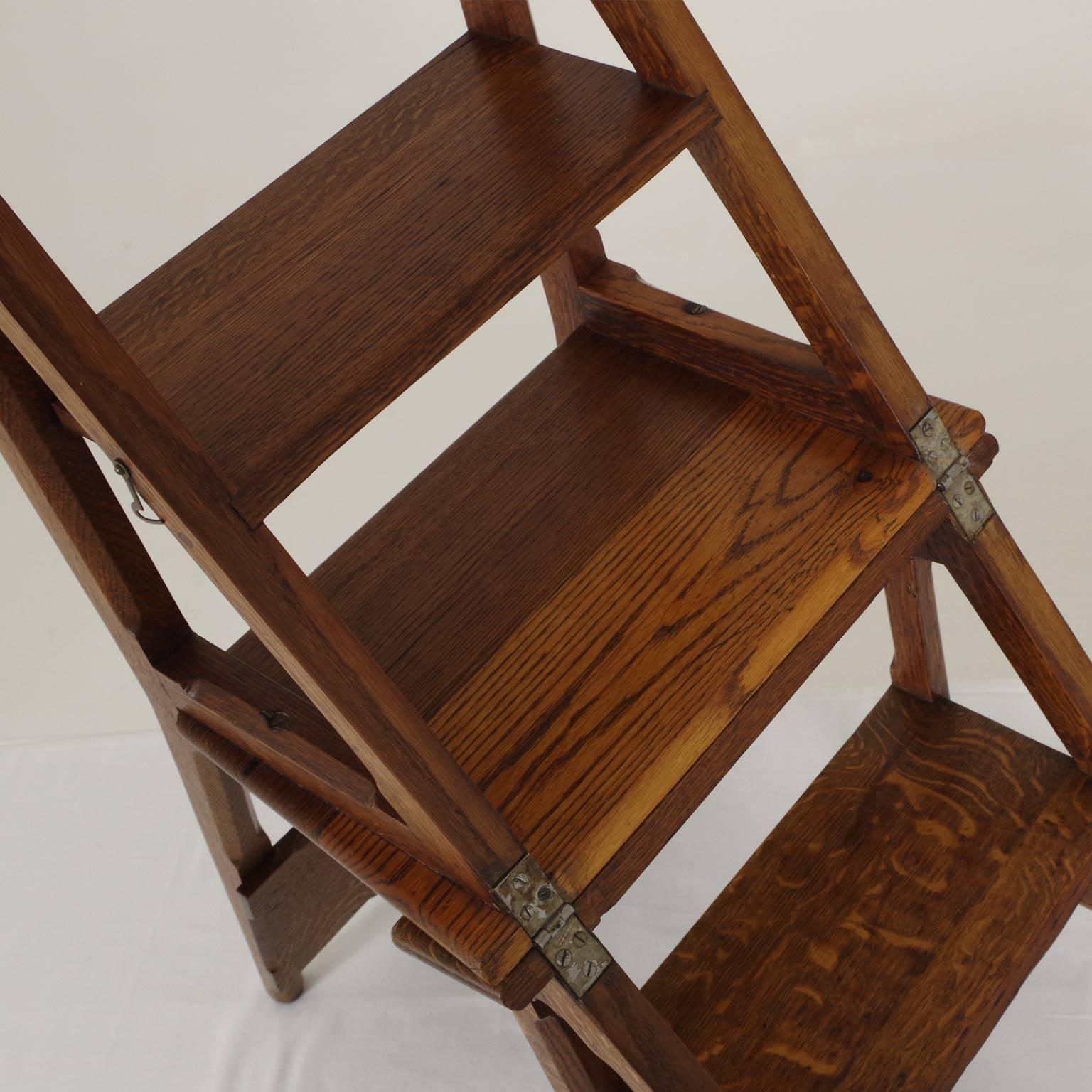Oak Antique Scottish 19th Century Metamorphic Chair, Library Steps, Gothic Style