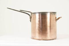 B209 Antique English Hard Hammered Copper Pot, James Bros, London