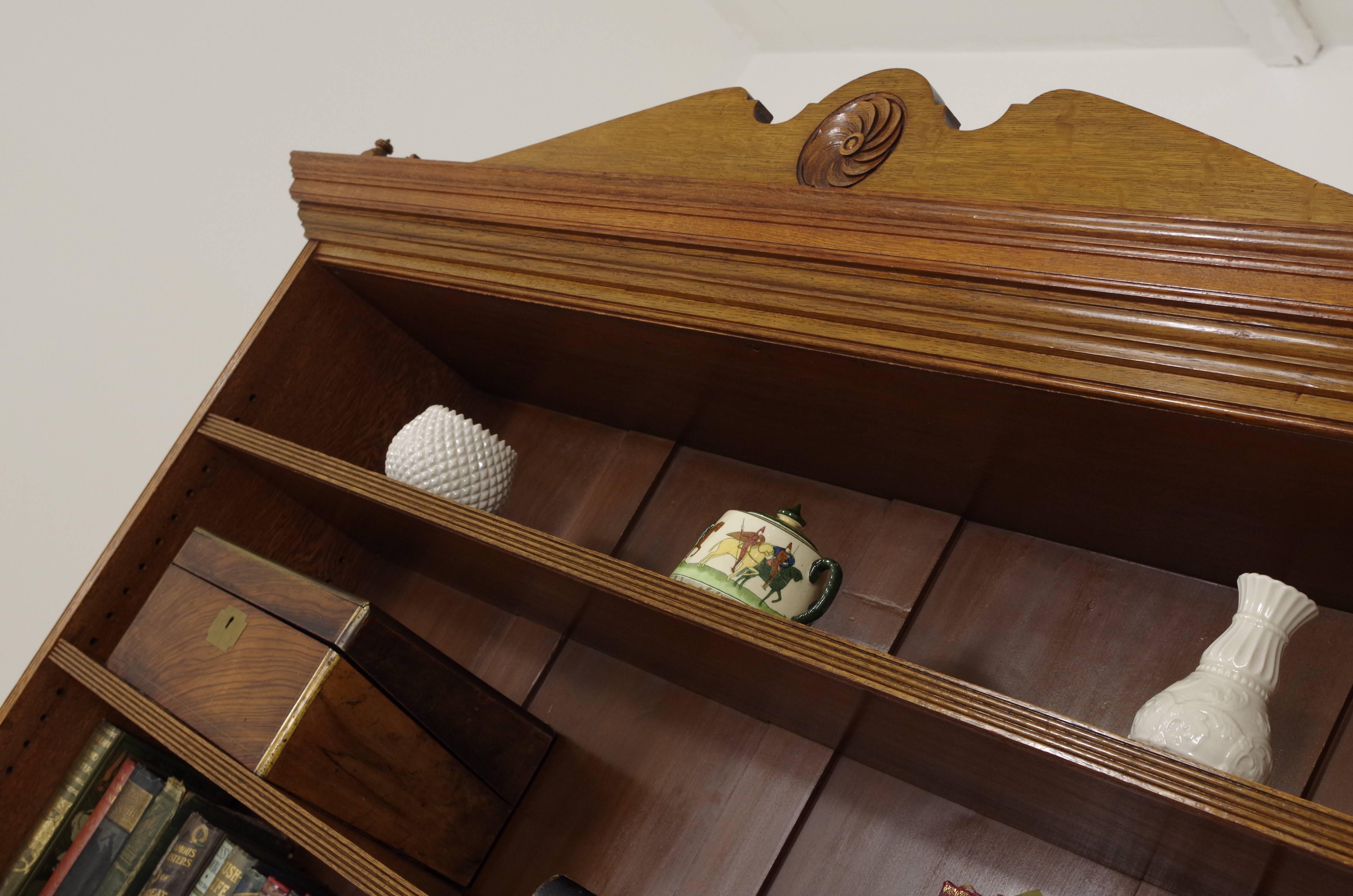 Antique Bookcase, Victorian,  Solid Oak, Display Cabinet, Scotland 1870, B240 3