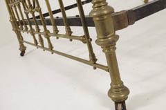 CB-17 Antique Scottish '1870' Victorian Queen Size Half Tester Brass Bed