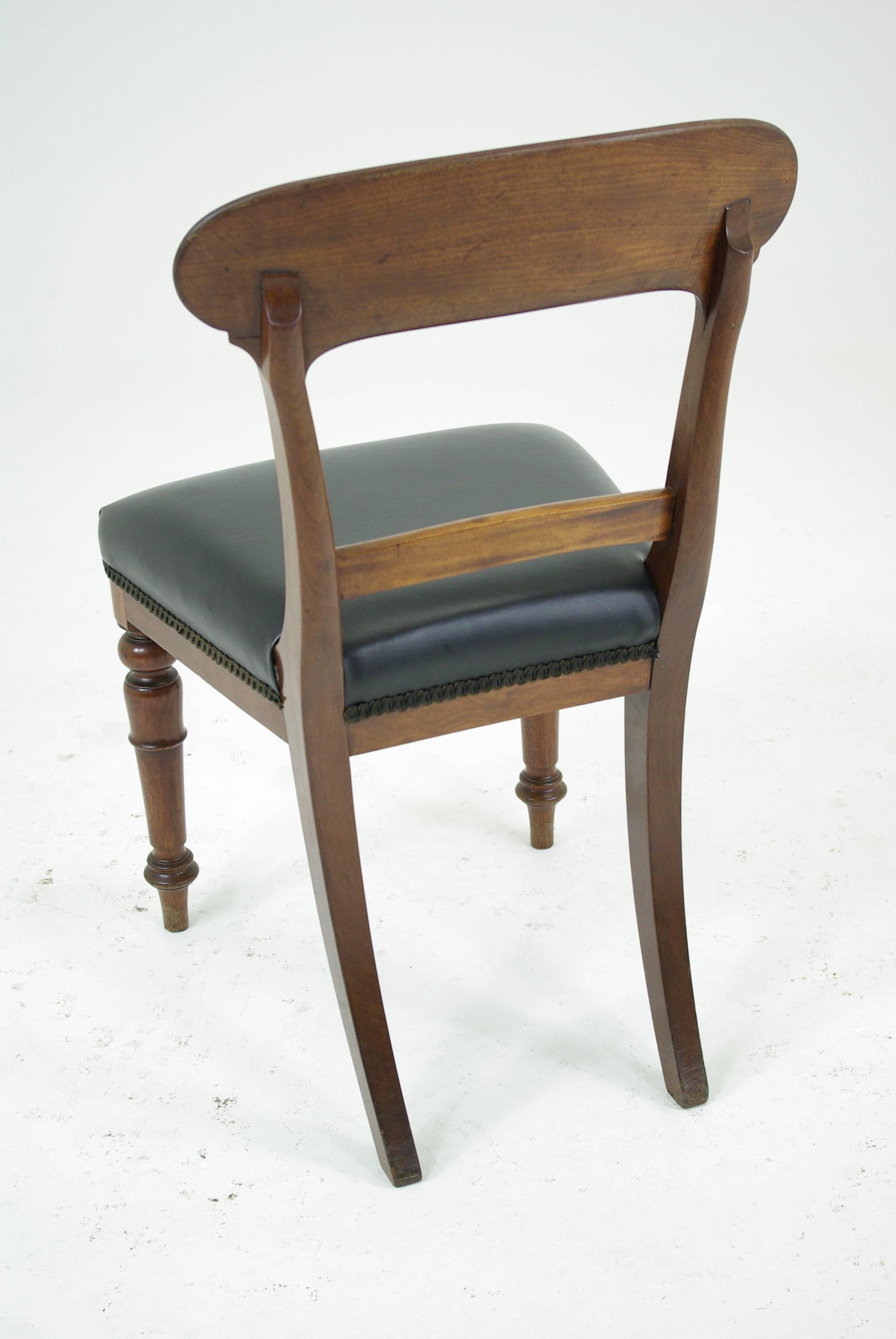Hand-Crafted Set of Six Victorian Mahogany Dining Chairs with Upholstered Seats
