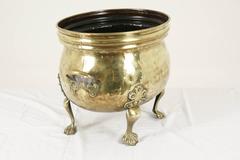 Large Antique Scottish 2 Handled Oval Brass Fireside Coal Scuttle, 11lbs.