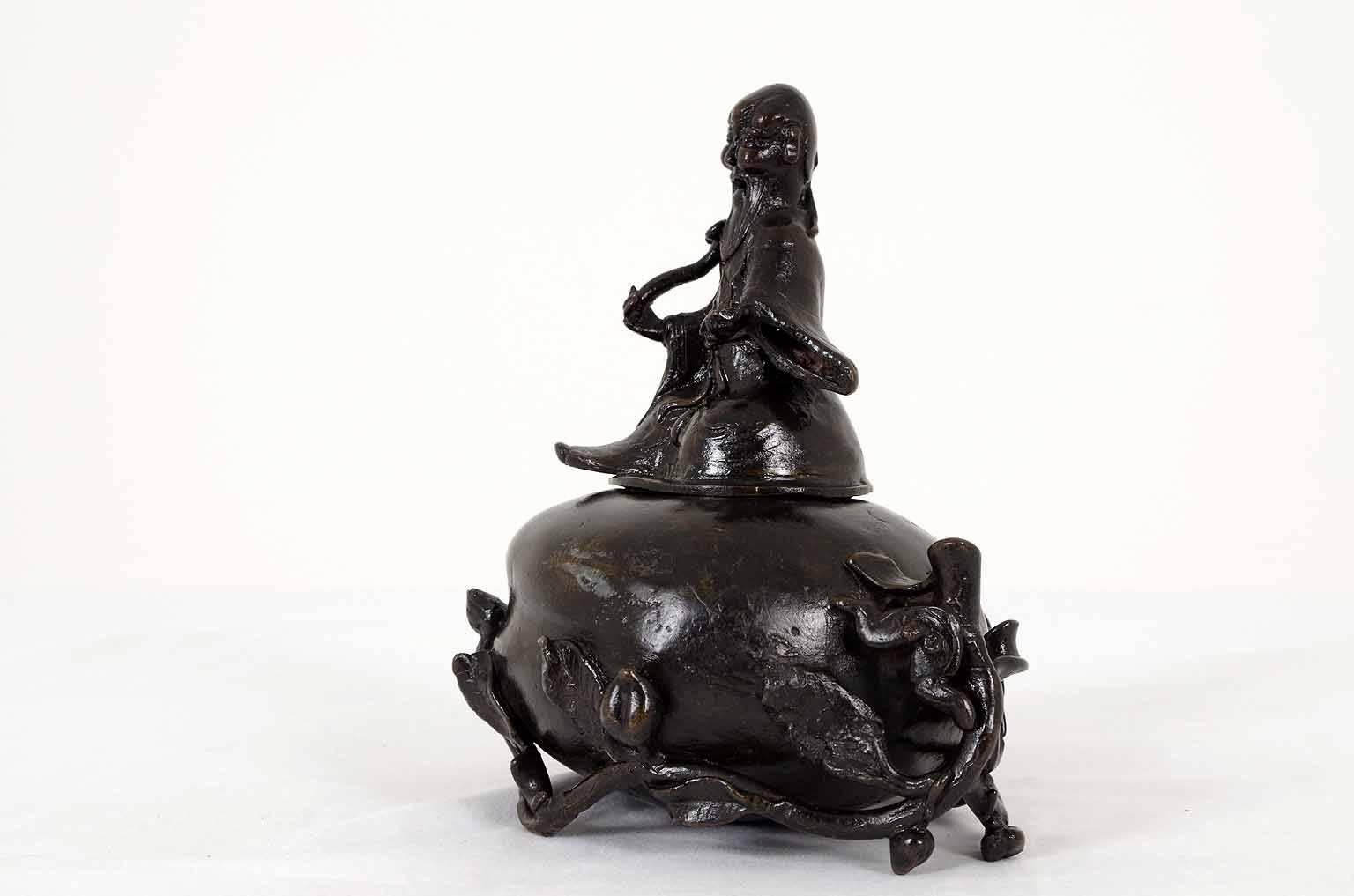 Wonderful 19th Century Chinese Bronze Censer, Incense Burner with Cover In Excellent Condition In Vancouver, BC