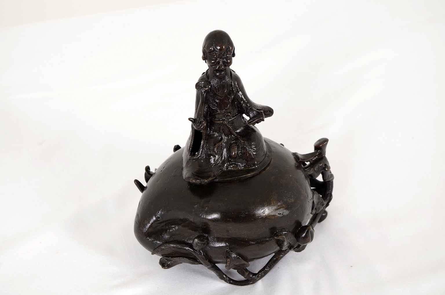 Wonderful 19th Century Chinese Bronze Censer, Incense Burner with Cover 5
