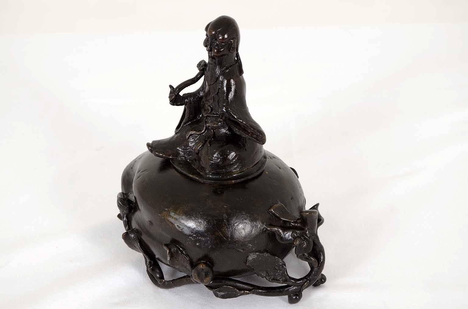 Wonderful 19th Century Chinese Bronze Censer, Incense Burner with Cover 6