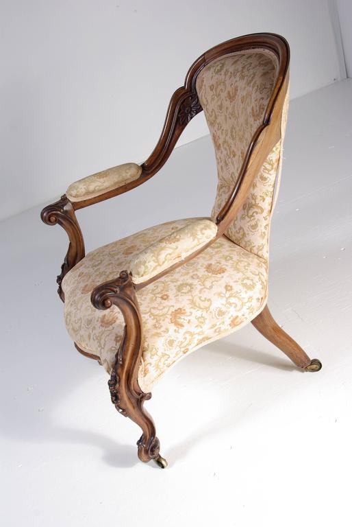 Antique Scottish 19th Century Victorian Solid Rosewood Chair, Cabriolet