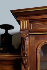 B389 Large Victorian Oak and Walnut Library Bookcase, Bookshelf, China Cabinet