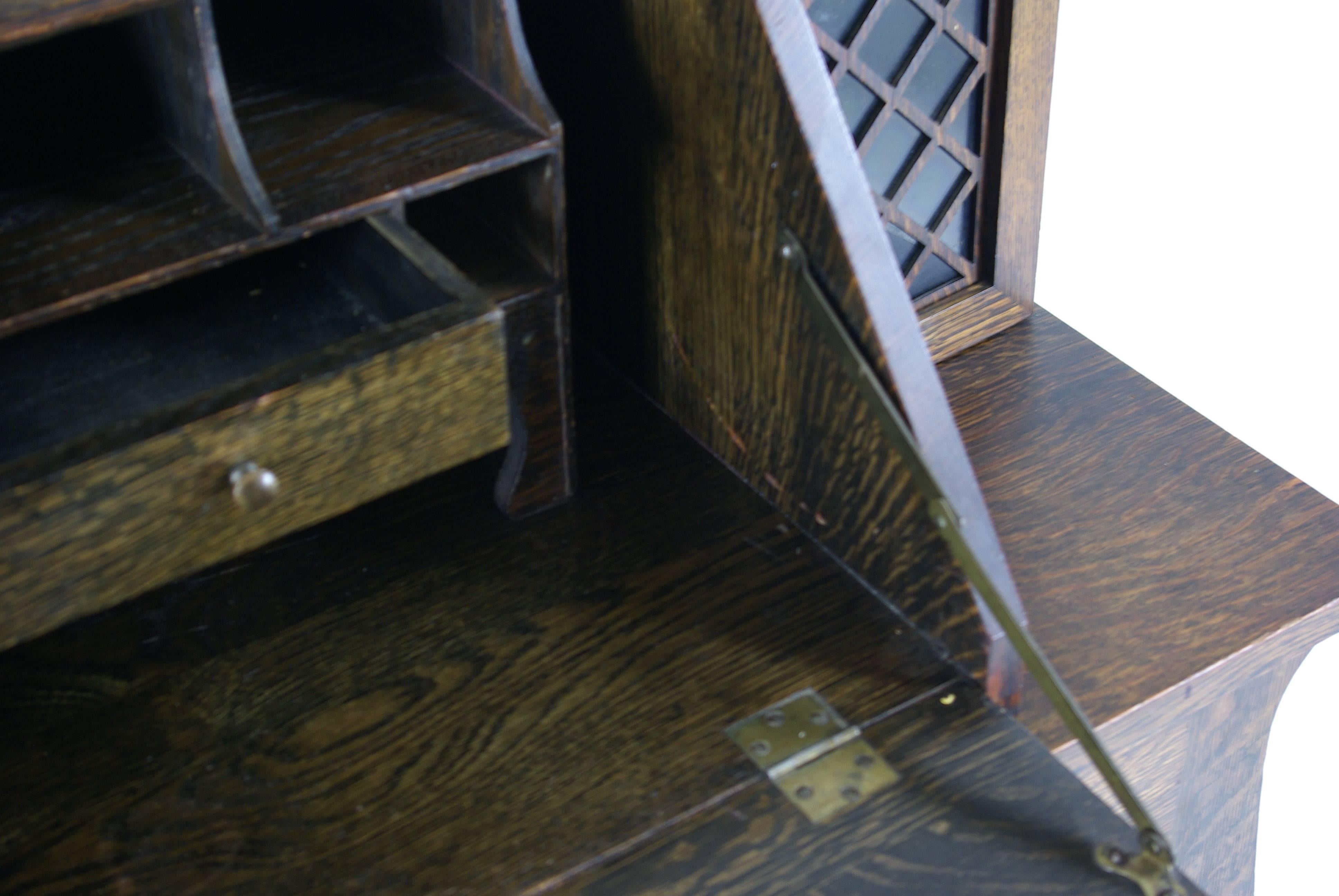 oak drop front desk