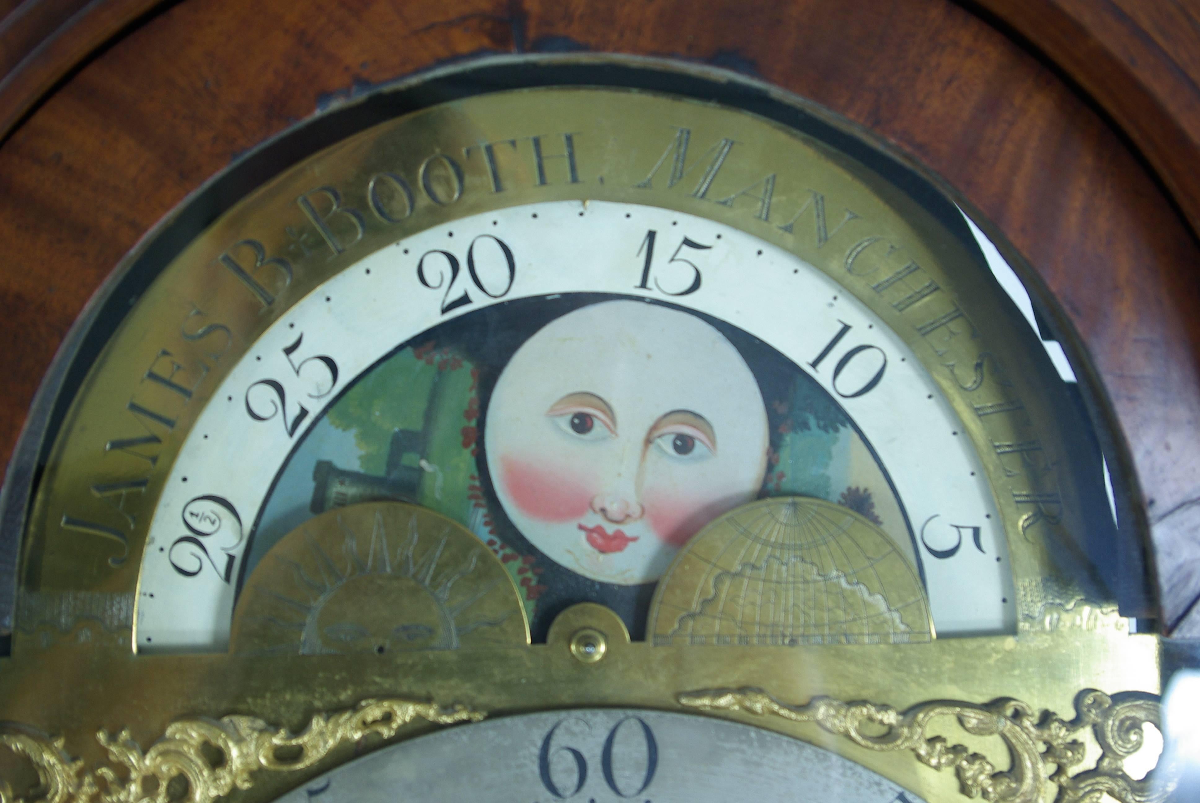 Early 19th Century English Mahogany Long Cased Grandfather Clock, James Booth 1
