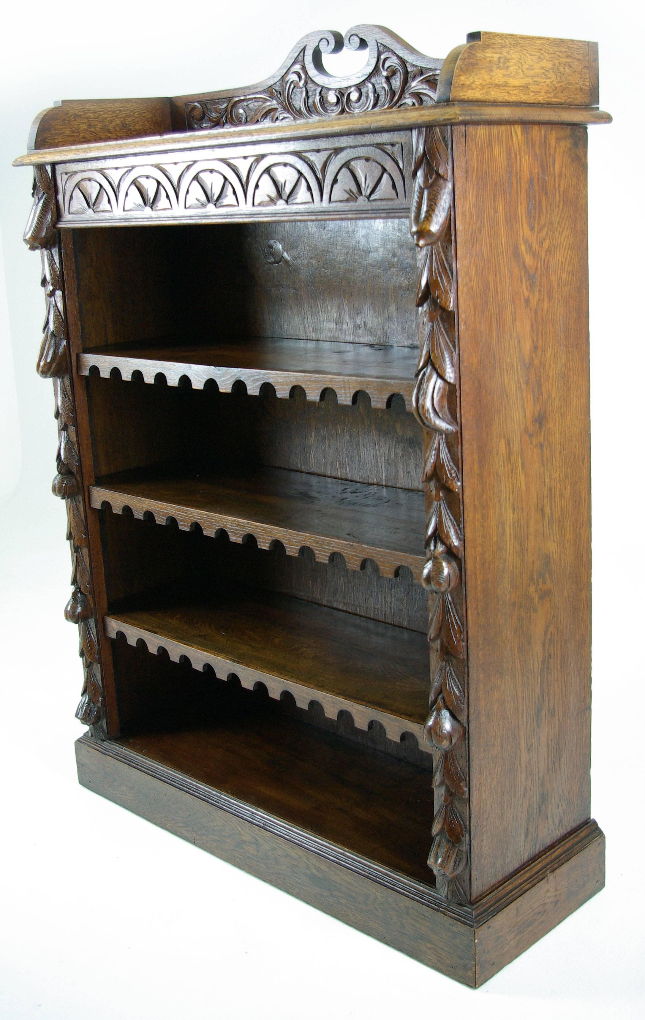 solid oak bookcase adjustable shelves