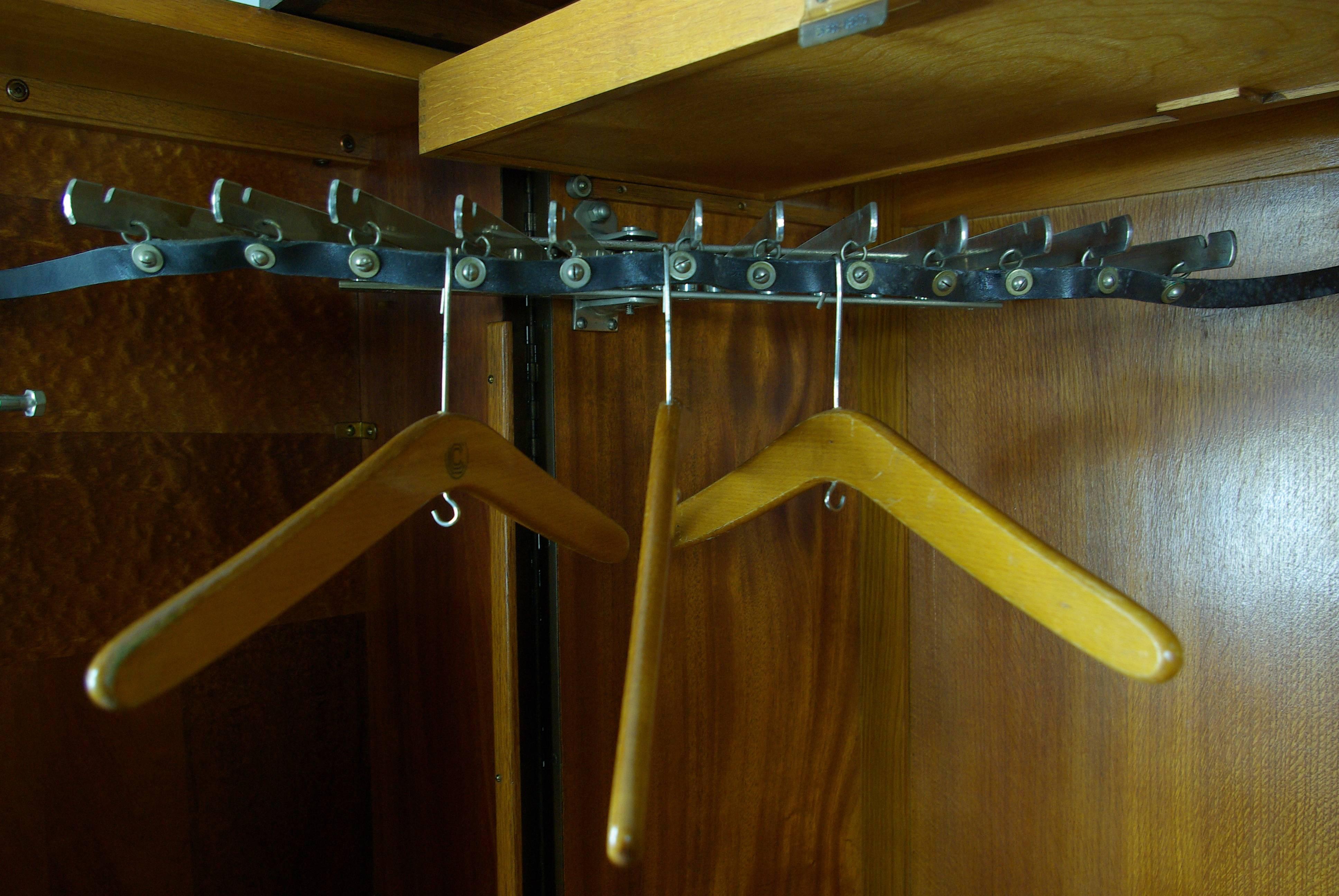 Mid-20th Century Art Deco Mahogany Compactom Armoire Wardrobe, Fitted Closet