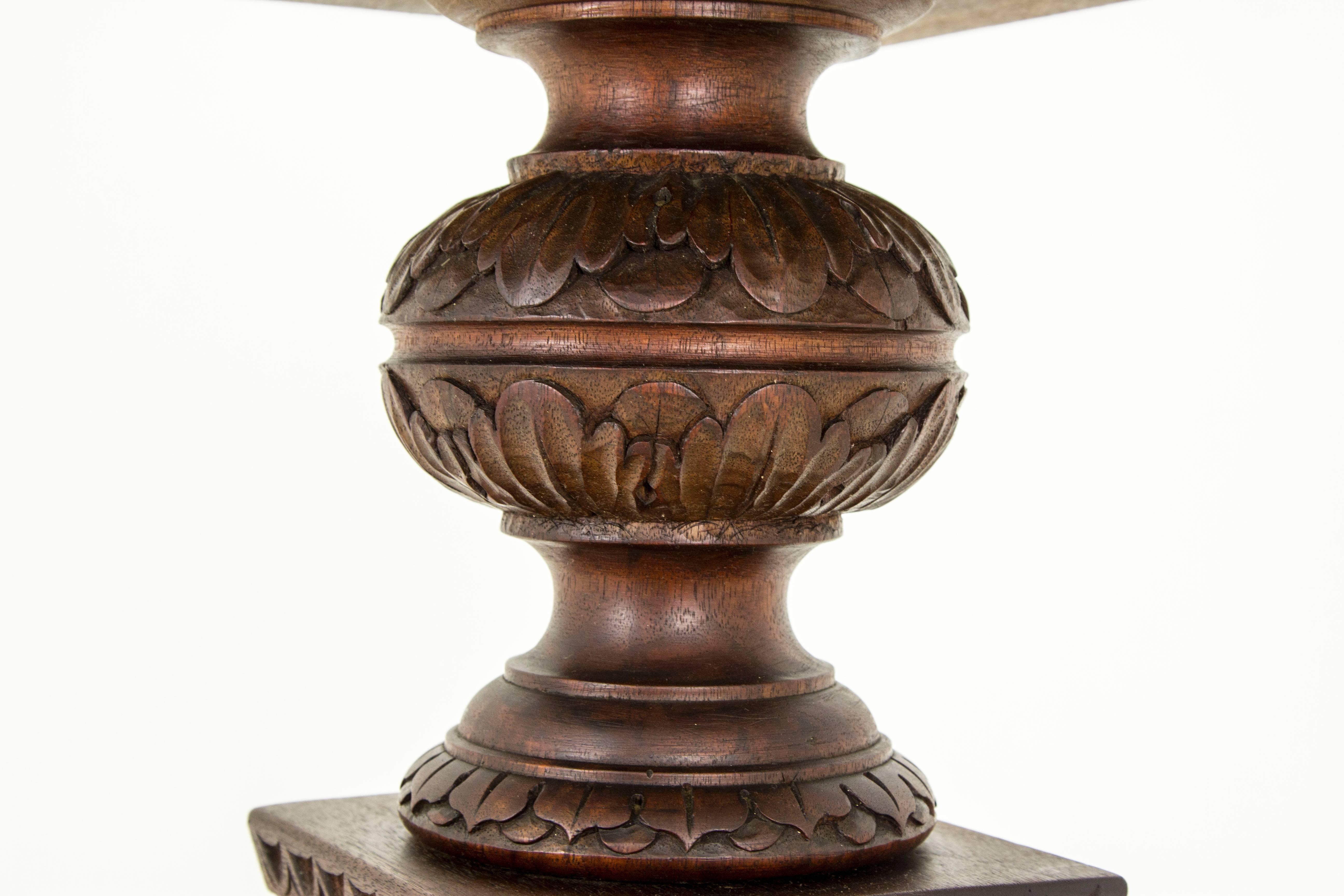 Mahogany Plant Stand, Carved Pedestal Stand, Scotland 1870  REDUCED!!!! In Excellent Condition In Vancouver, BC