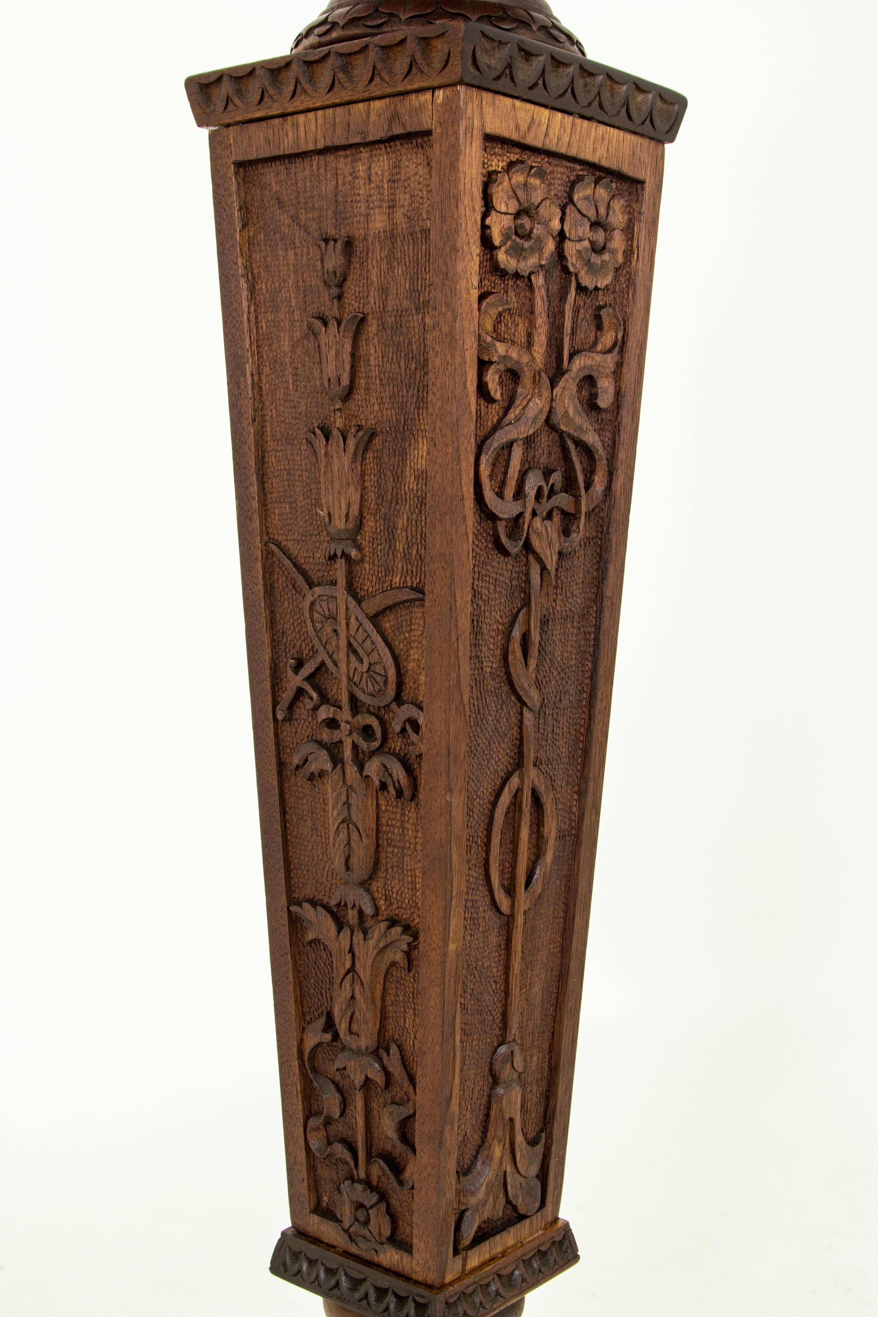 Mahogany Plant Stand, Carved Pedestal Stand, Scotland 1870  REDUCED!!!! 3