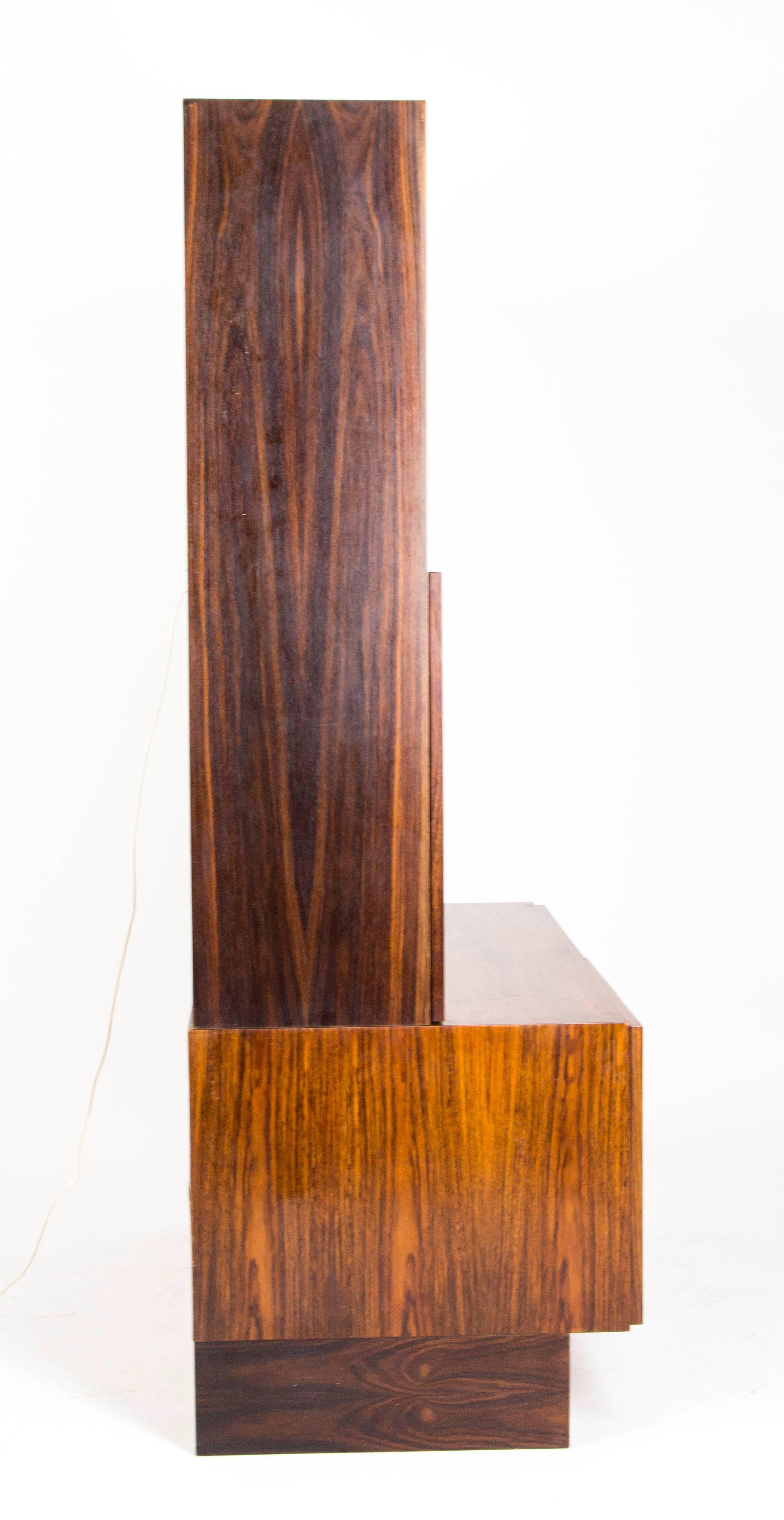 Hand-Crafted Mid-Century Modern Danish Rosewood Drop Front Secretary, Bookcase Ib Kofod