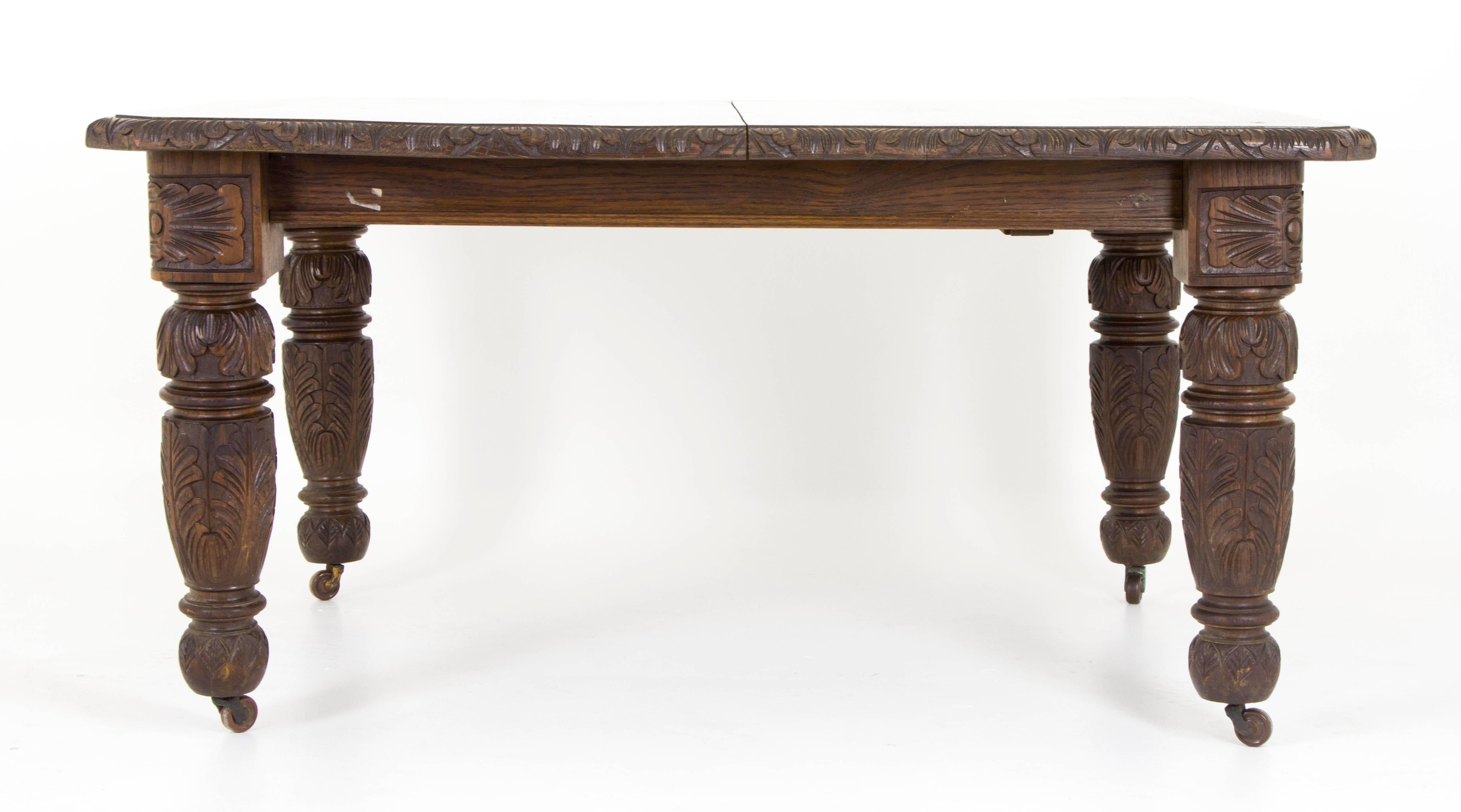 victorian oak dining table