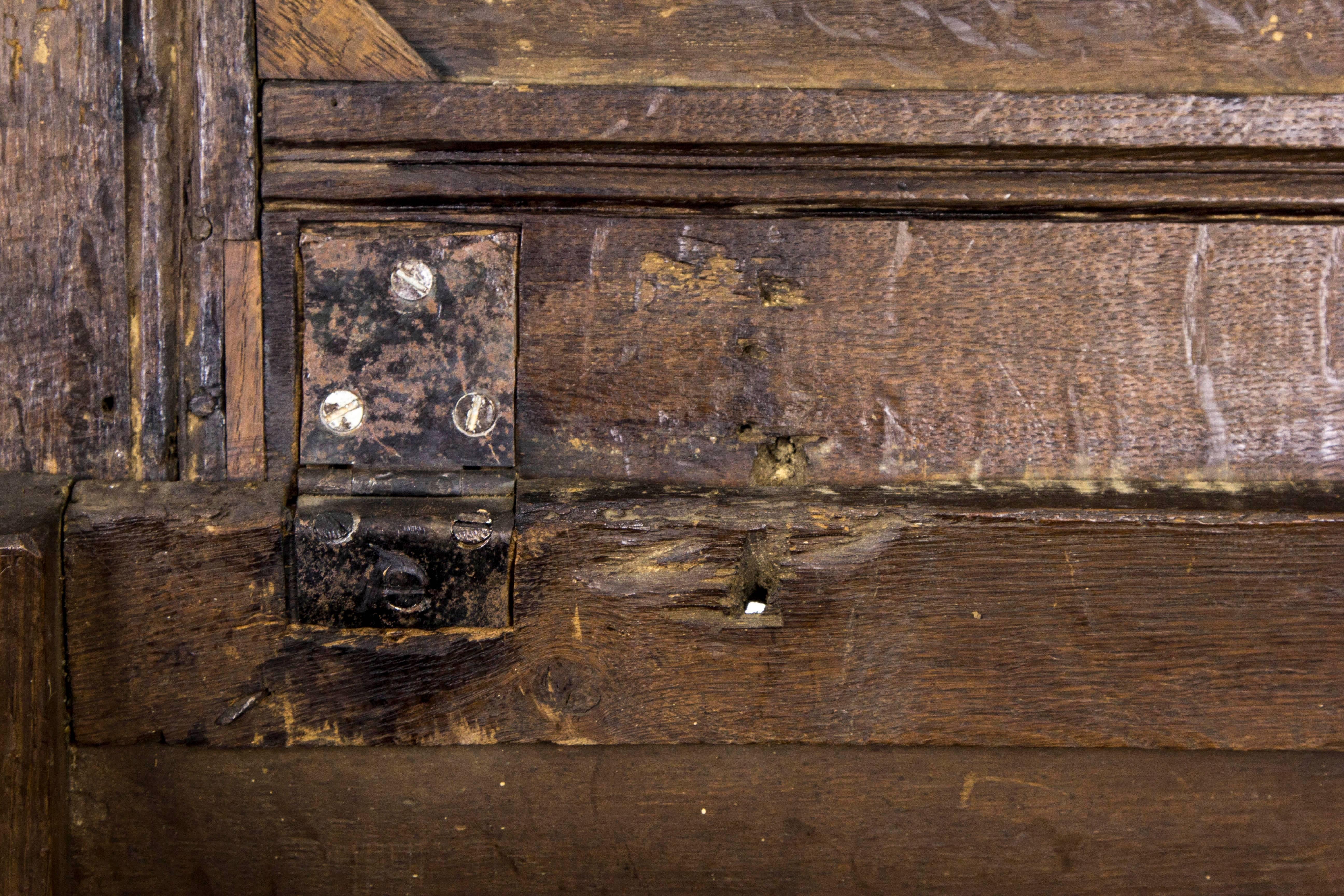 Antique Scottish 18th Century Jacobean Carved Oak Coffer, Blanket Box, Chest 3