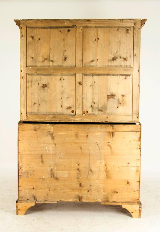 Antique Scottish Victorian Pine Linen Press, Armoire, Chest of