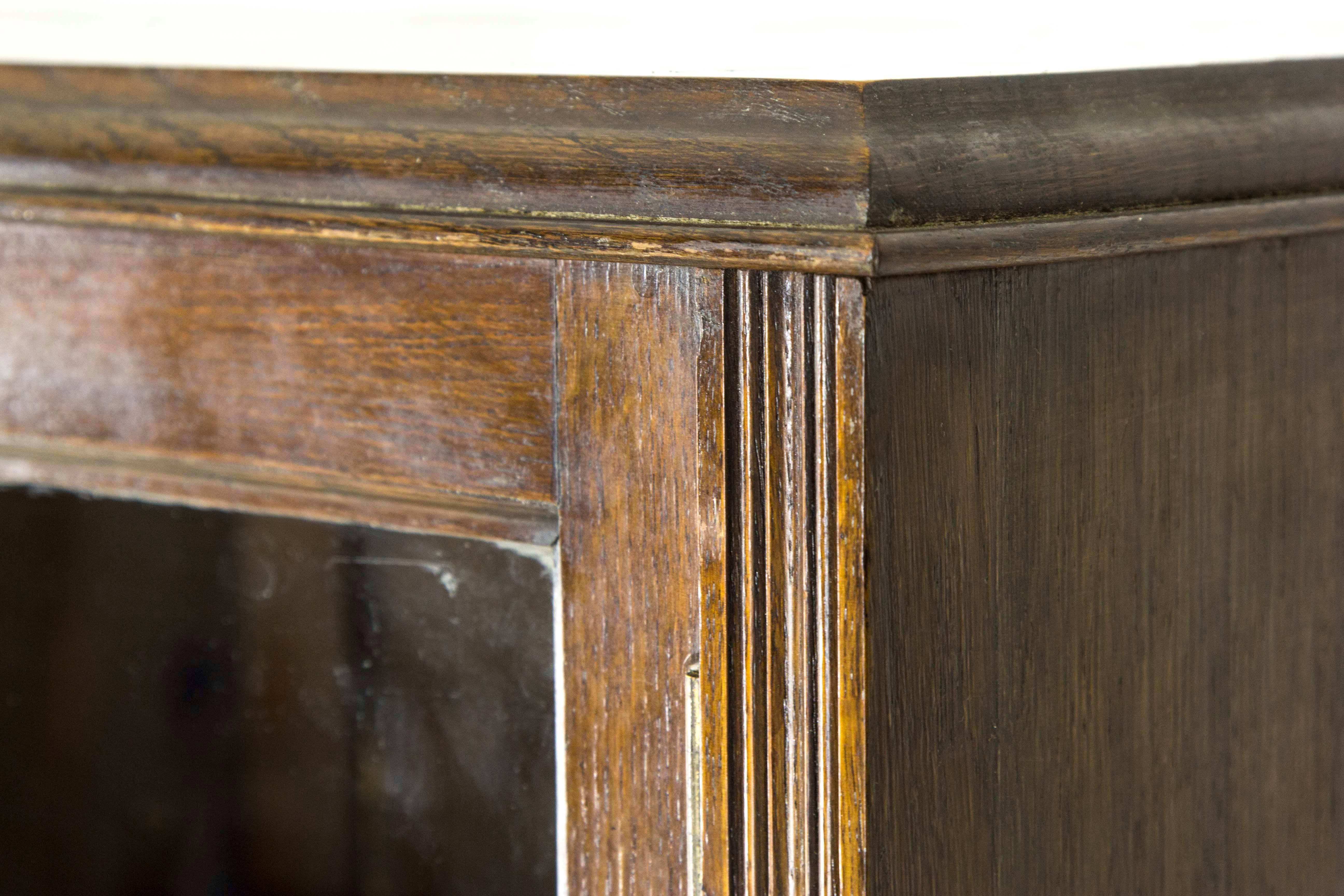 antique oak display cabinet