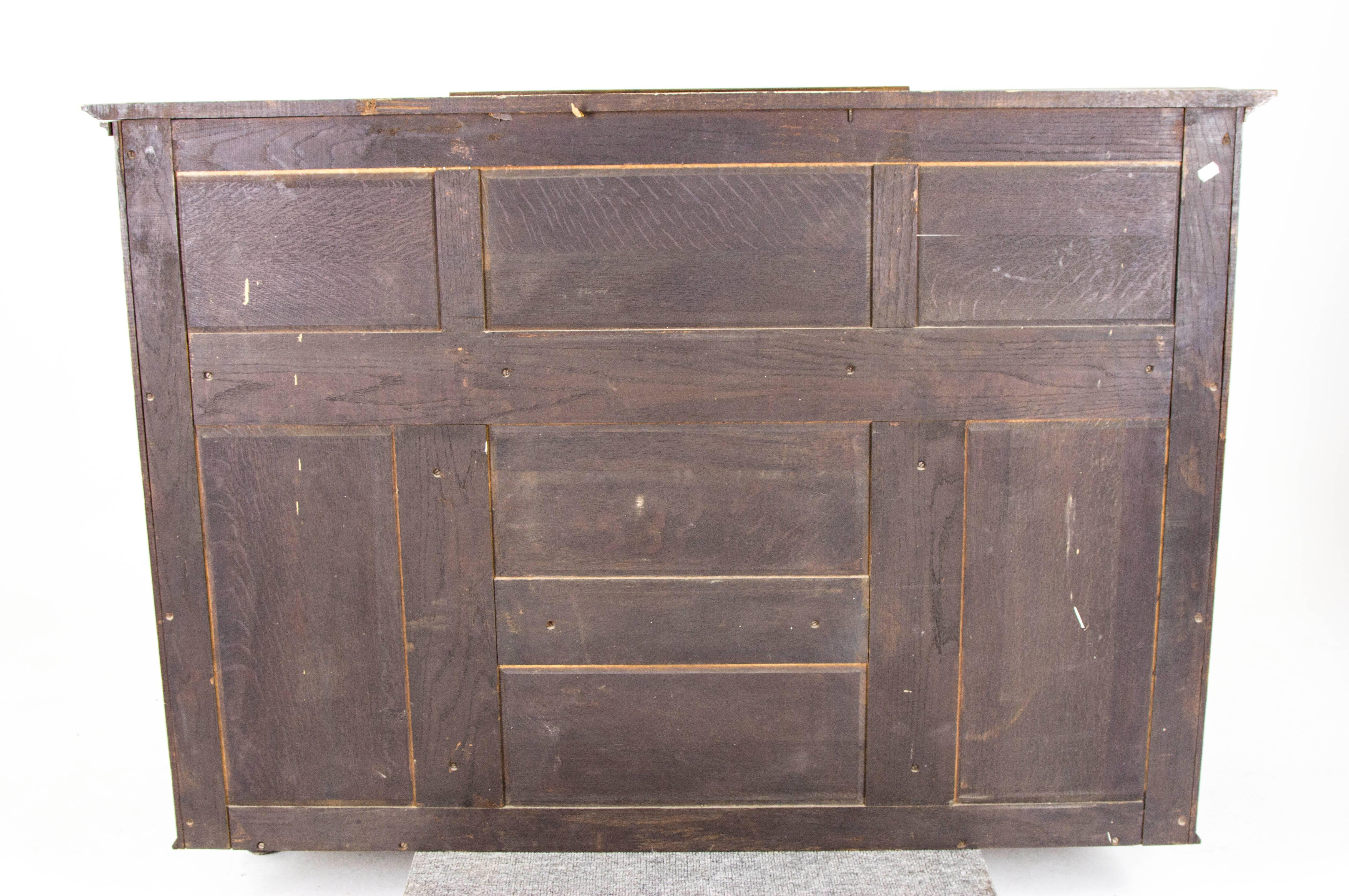 Antique Scottish Oak Welsh Dresser, Sideboard, Buffet, Bullseye Glass, 1910 B580 2