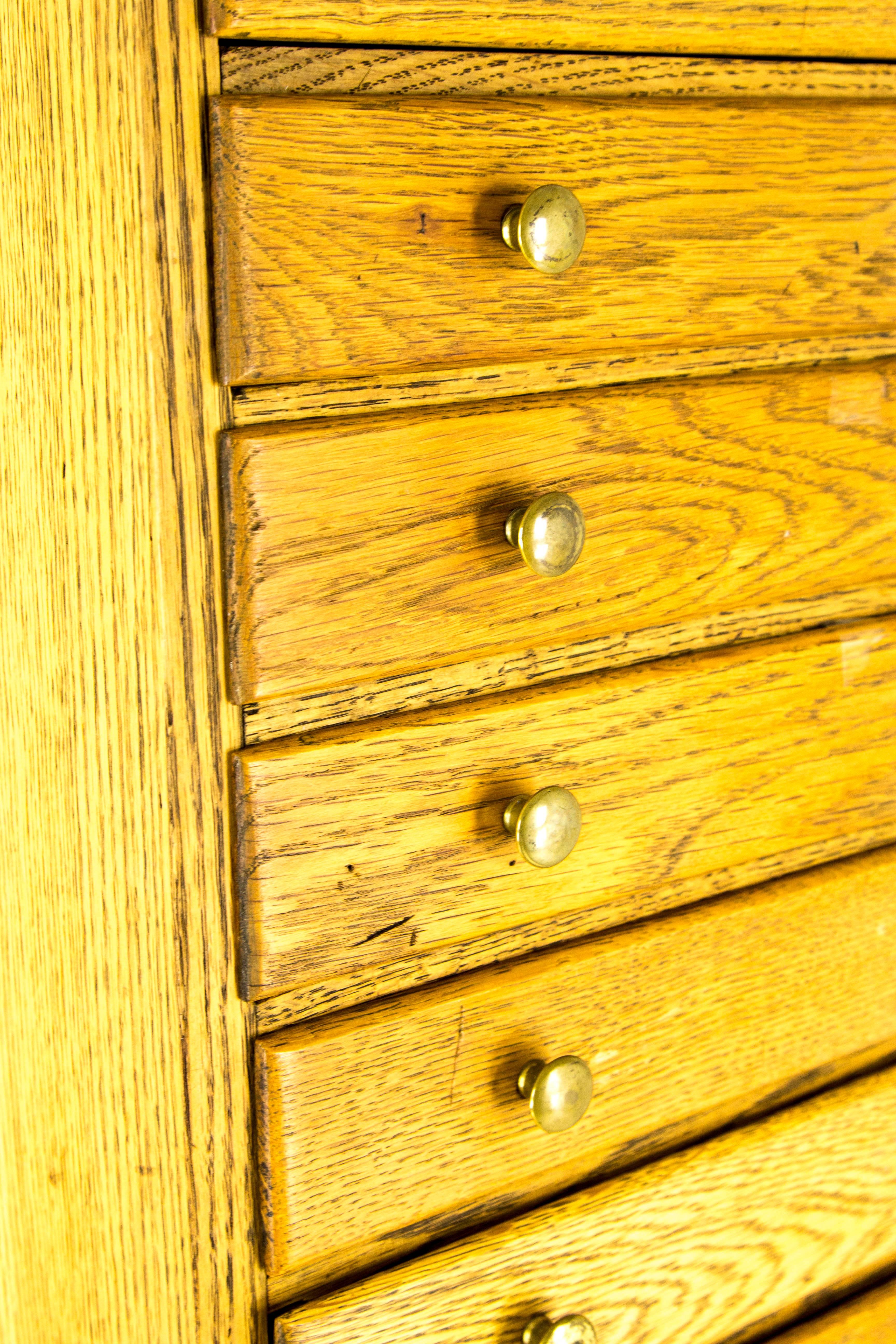 Vintage Solid Oak 44-Drawer File Cabinet, Office Library Chest, Collectors 4
