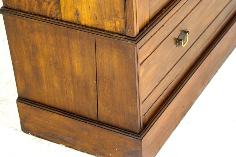 B688 Antique Victorian Mahogany Gentleman's Armoire, Wardrobe, Dresser