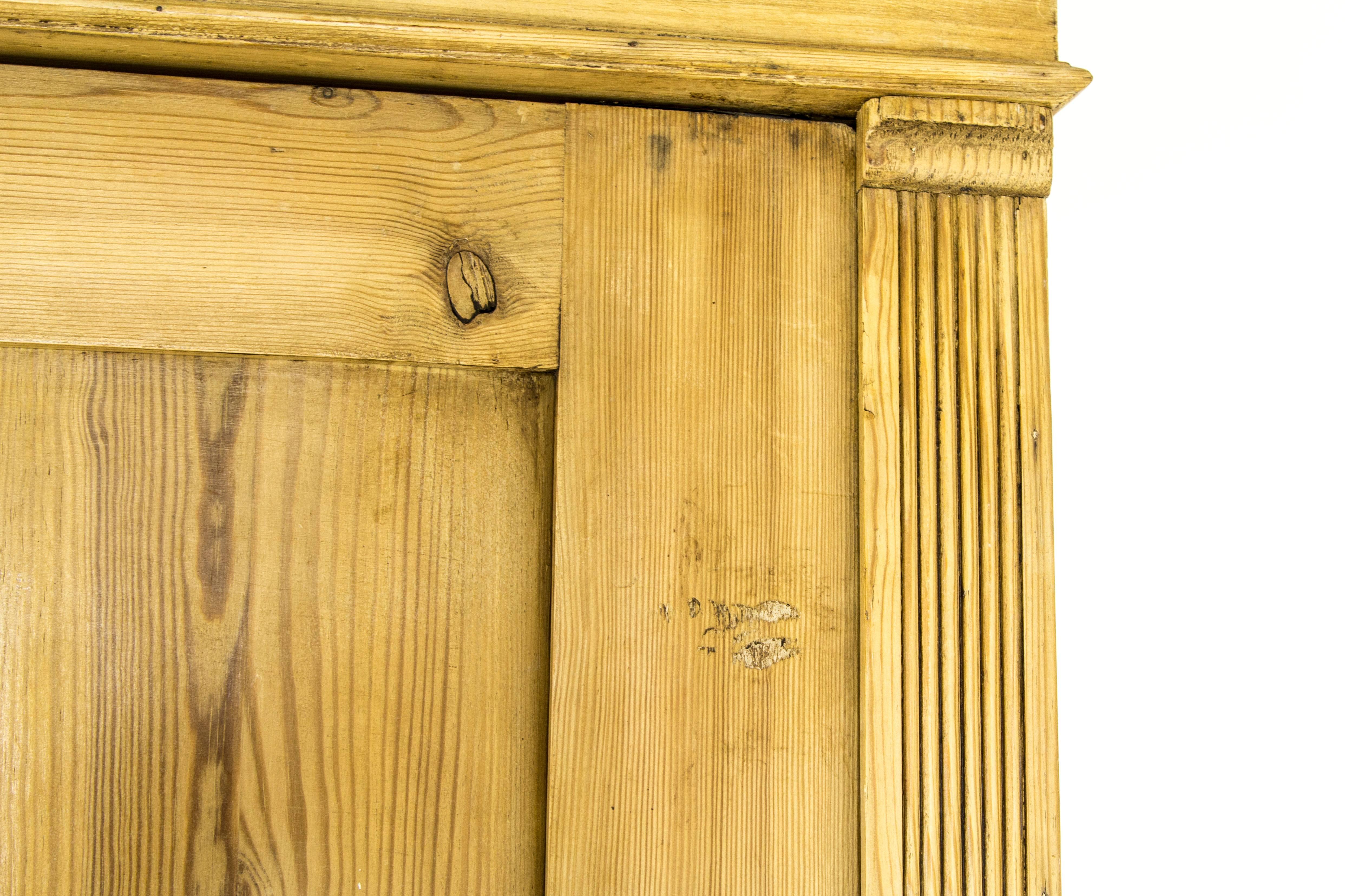 Antique Danish Two-Door Pine Armoire, Wardrobe, Closet 2