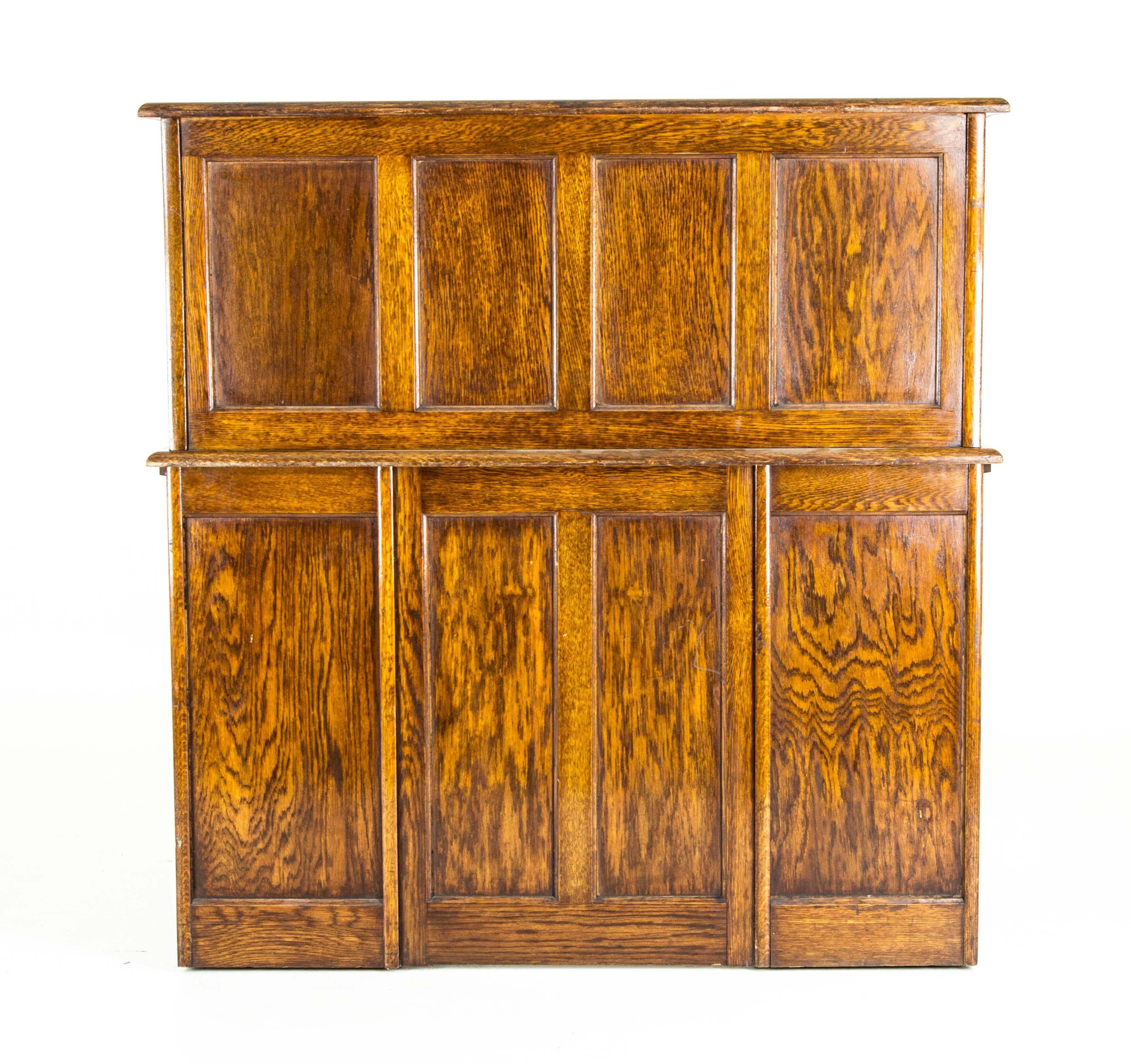 Antique Oak Roll Top Desk, Double Pedestal 2