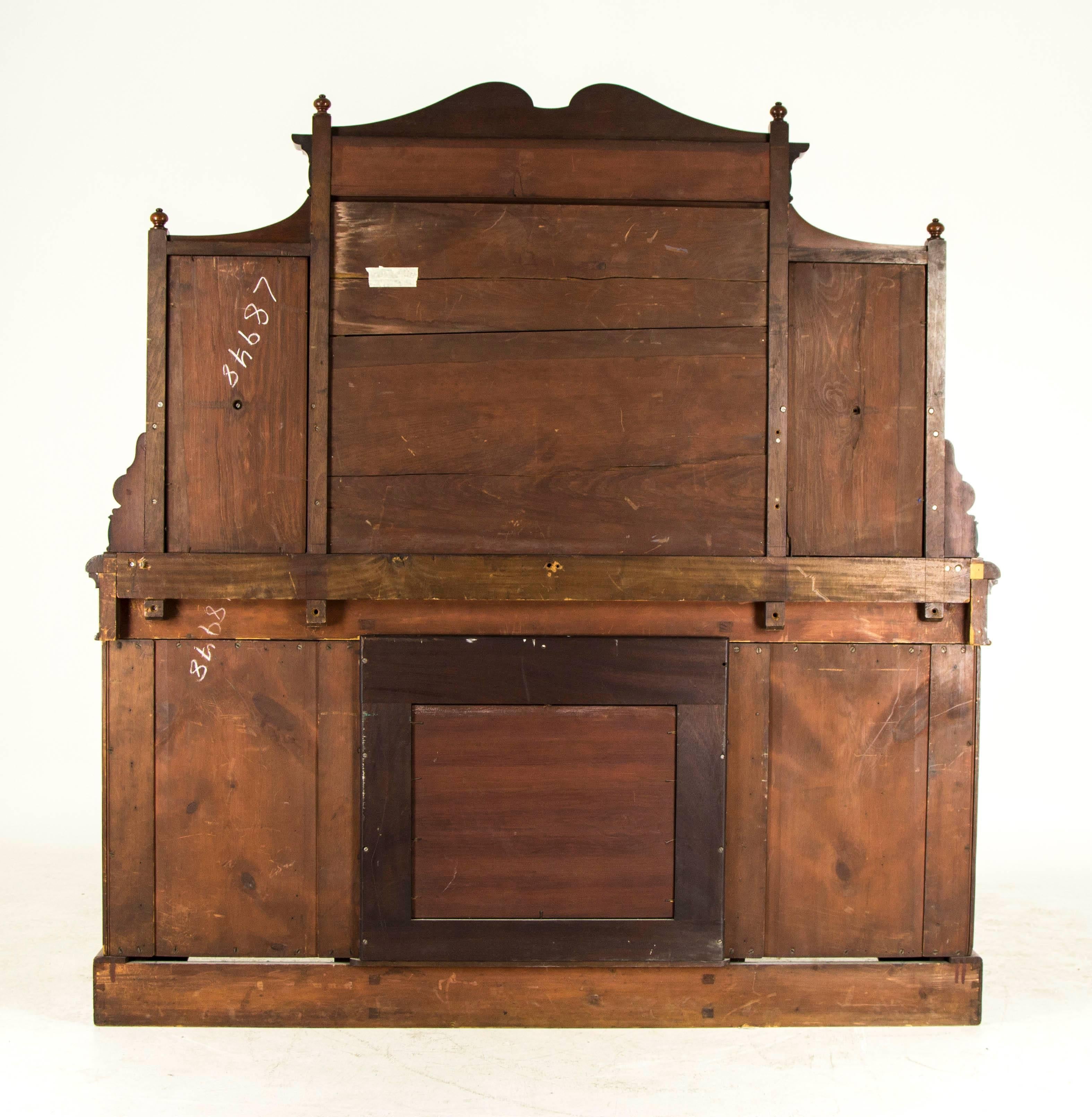 Antique Walnut Sideboard, Scottish Victorian Buffet, Scotland 1870, B674 2