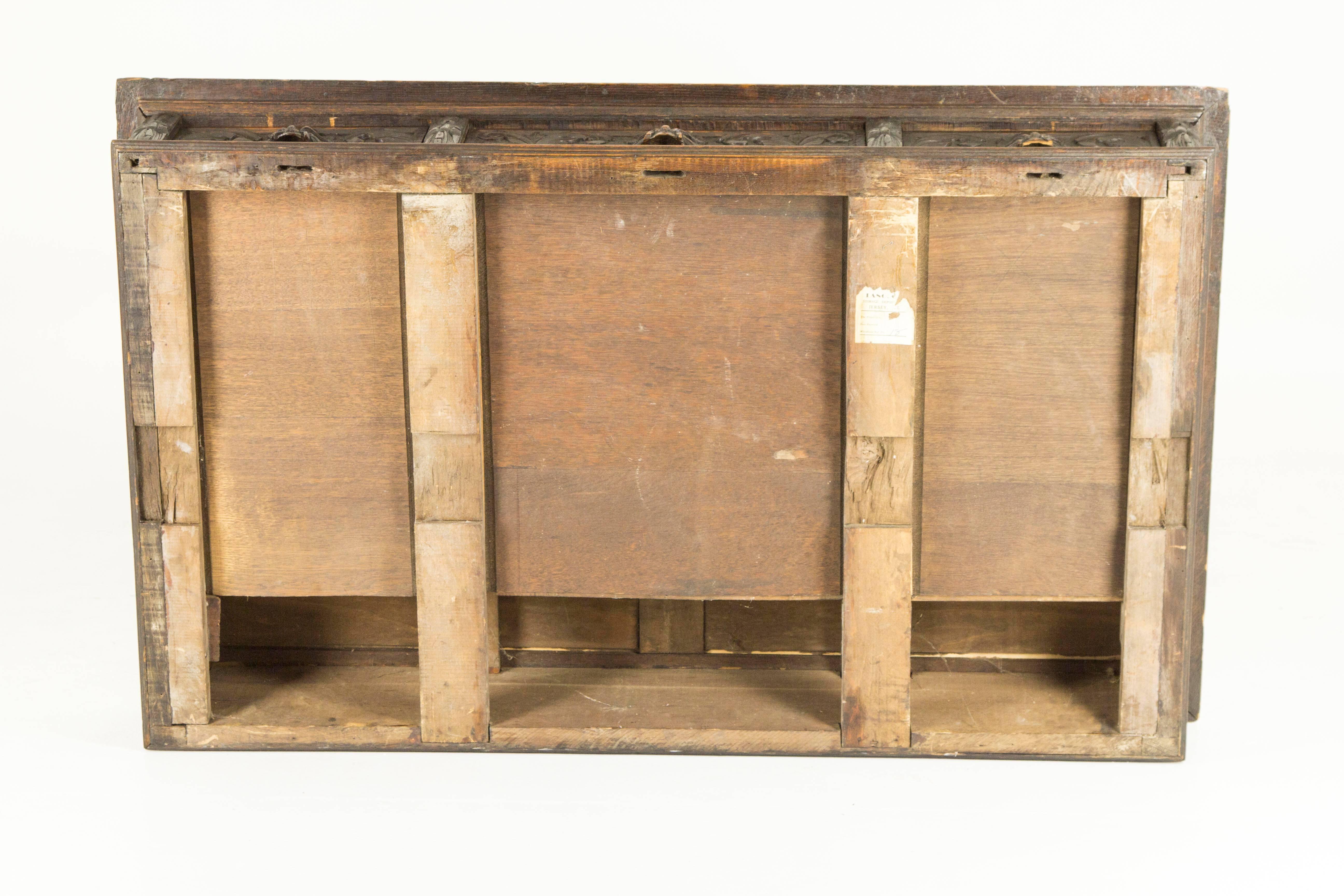Antique Scottish Victorian Heavily Carved Oak Desk, Double Pedestal Desk 3