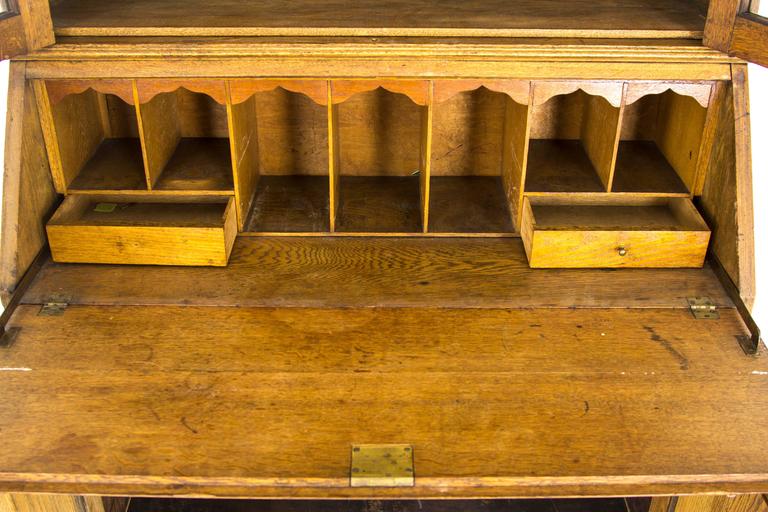 Secretary Desk Arts And Crafts Slant Front Bureau Bookcase