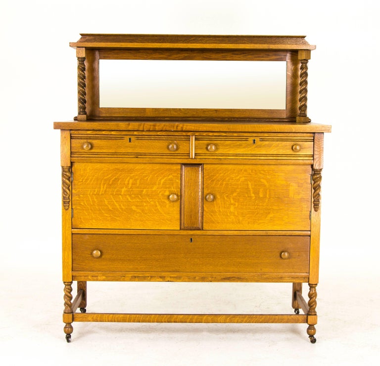 Antique Sideboard Vintage Buffet Oak Sideboard Barley Twist, Canada