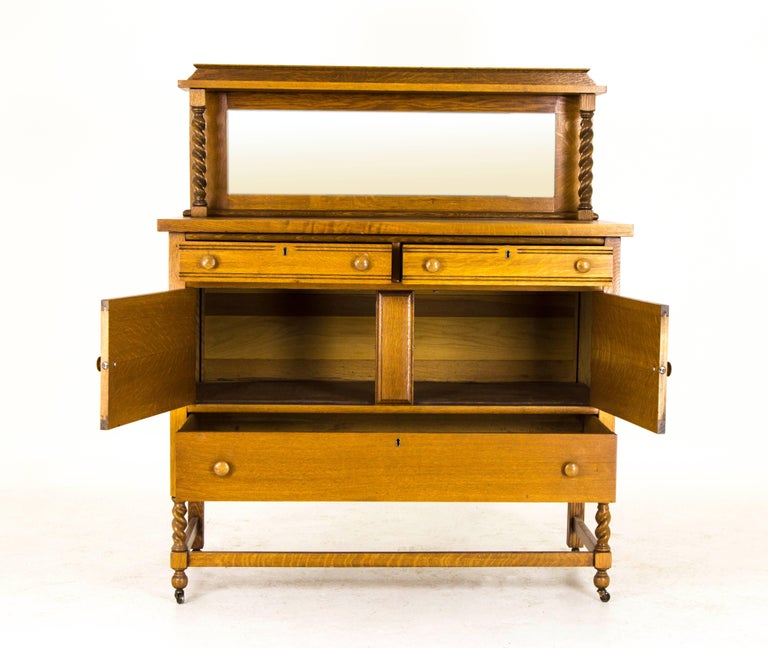 Antique Sideboard Vintage Buffet Oak Sideboard Barley Twist, Canada