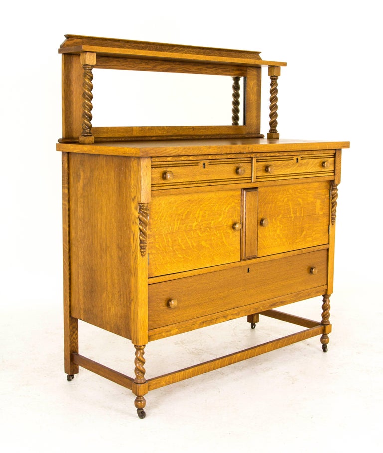 Antique Sideboard Vintage Buffet Oak Sideboard Barley Twist, Canada