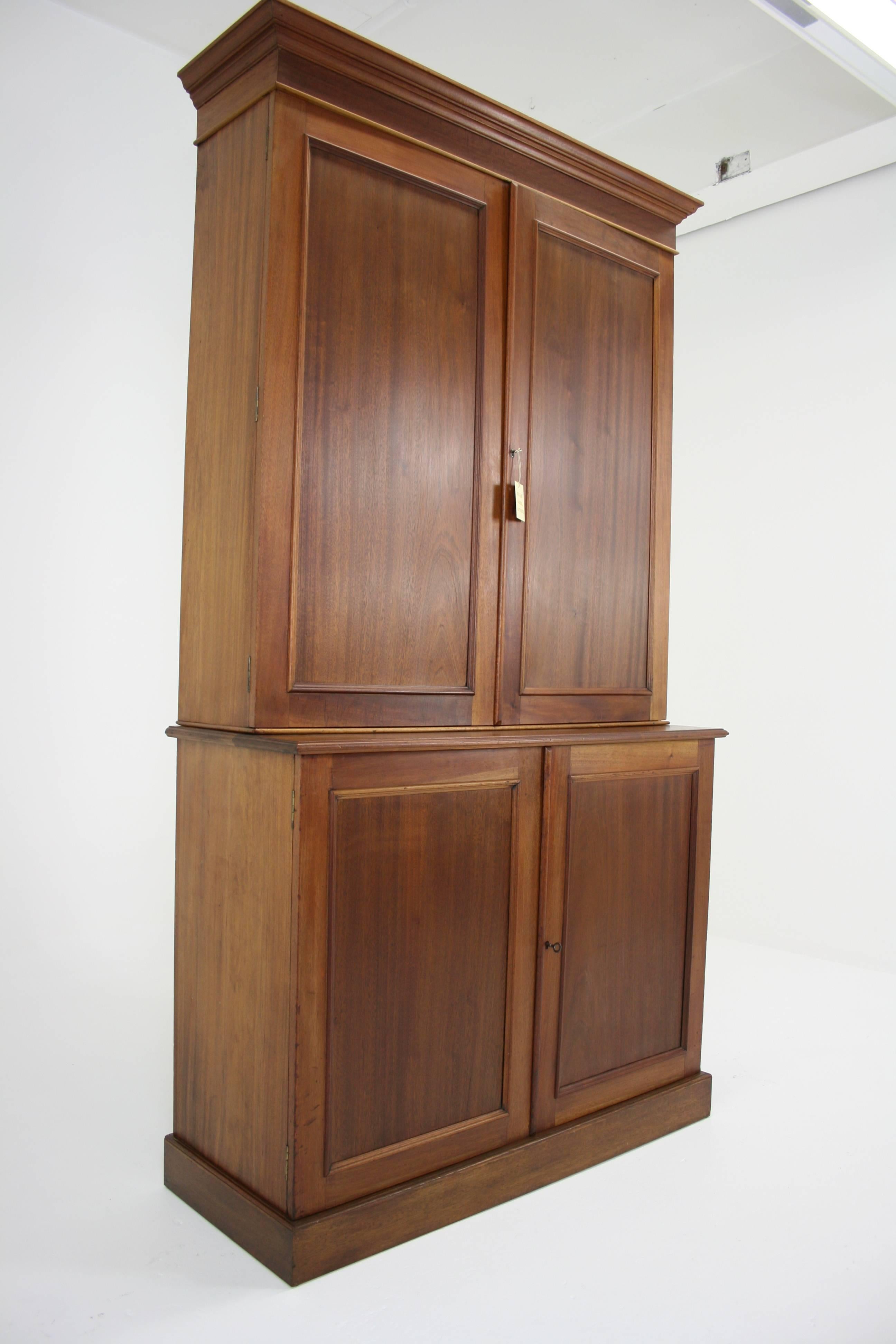 Hand-Crafted Antique Mahogany Office Cabinet or Bookcase