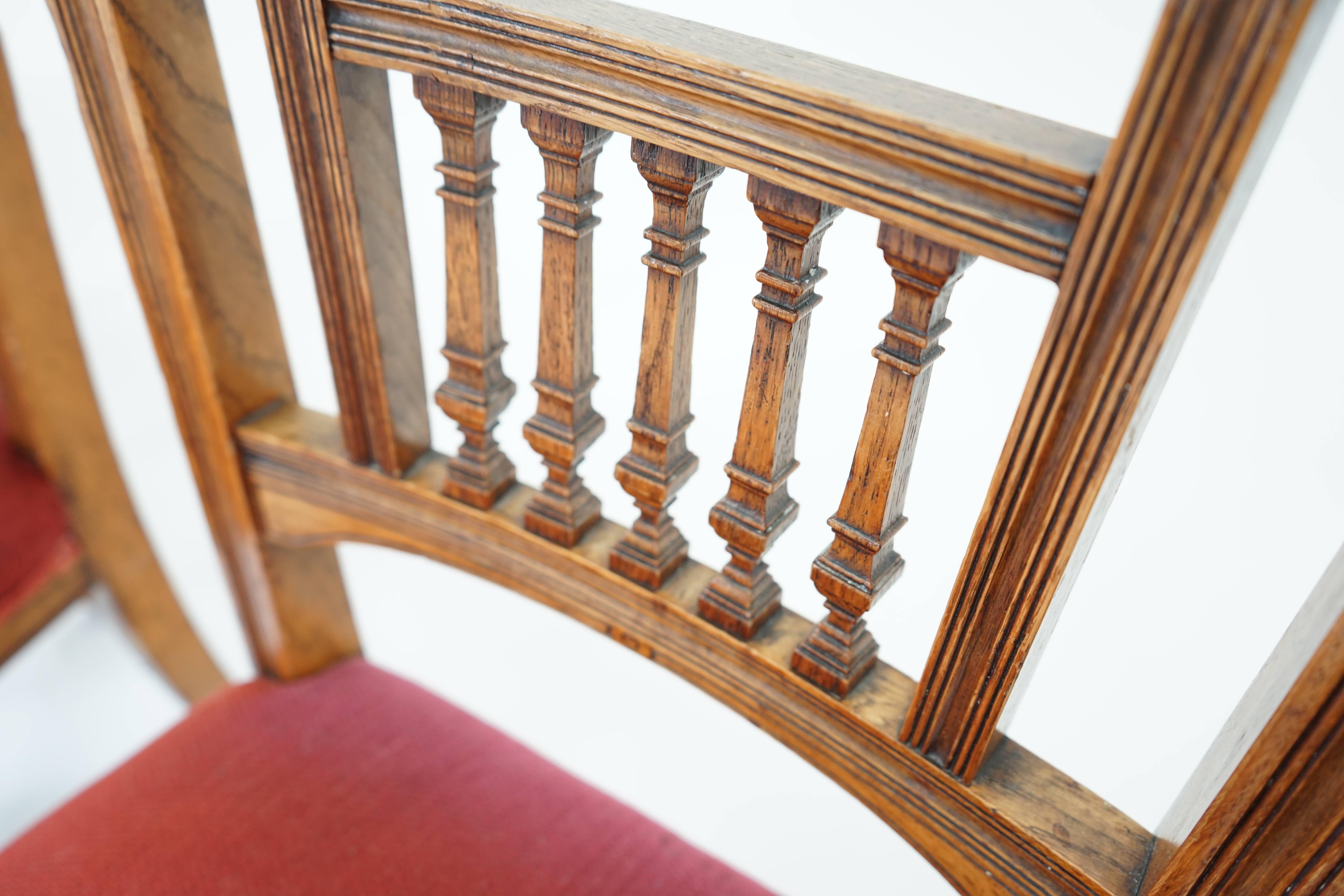 Late 19th Century Antique Oak Dining Chairs