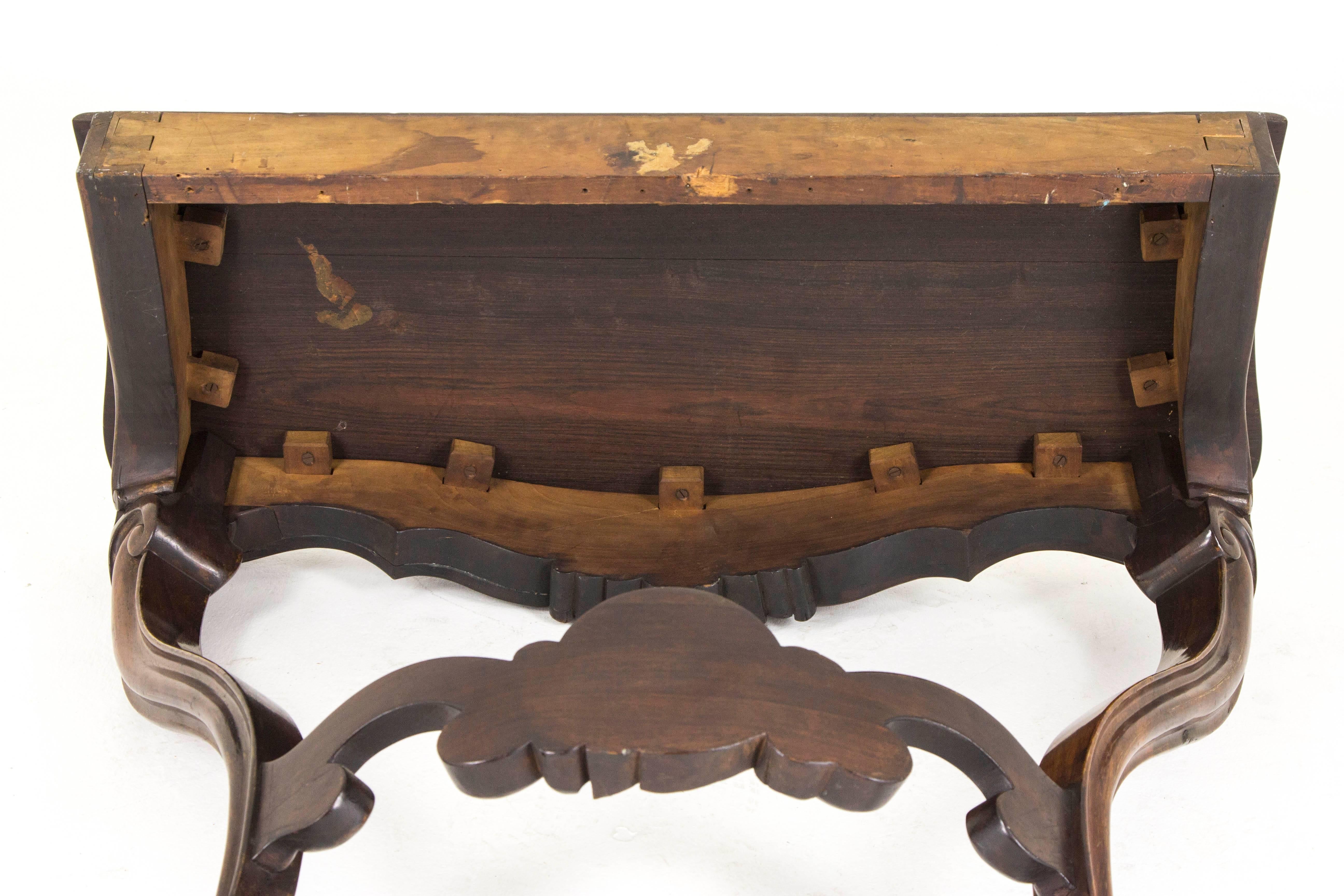 Antique Console Table, Carved Walnut Table, France 1880, B777 1