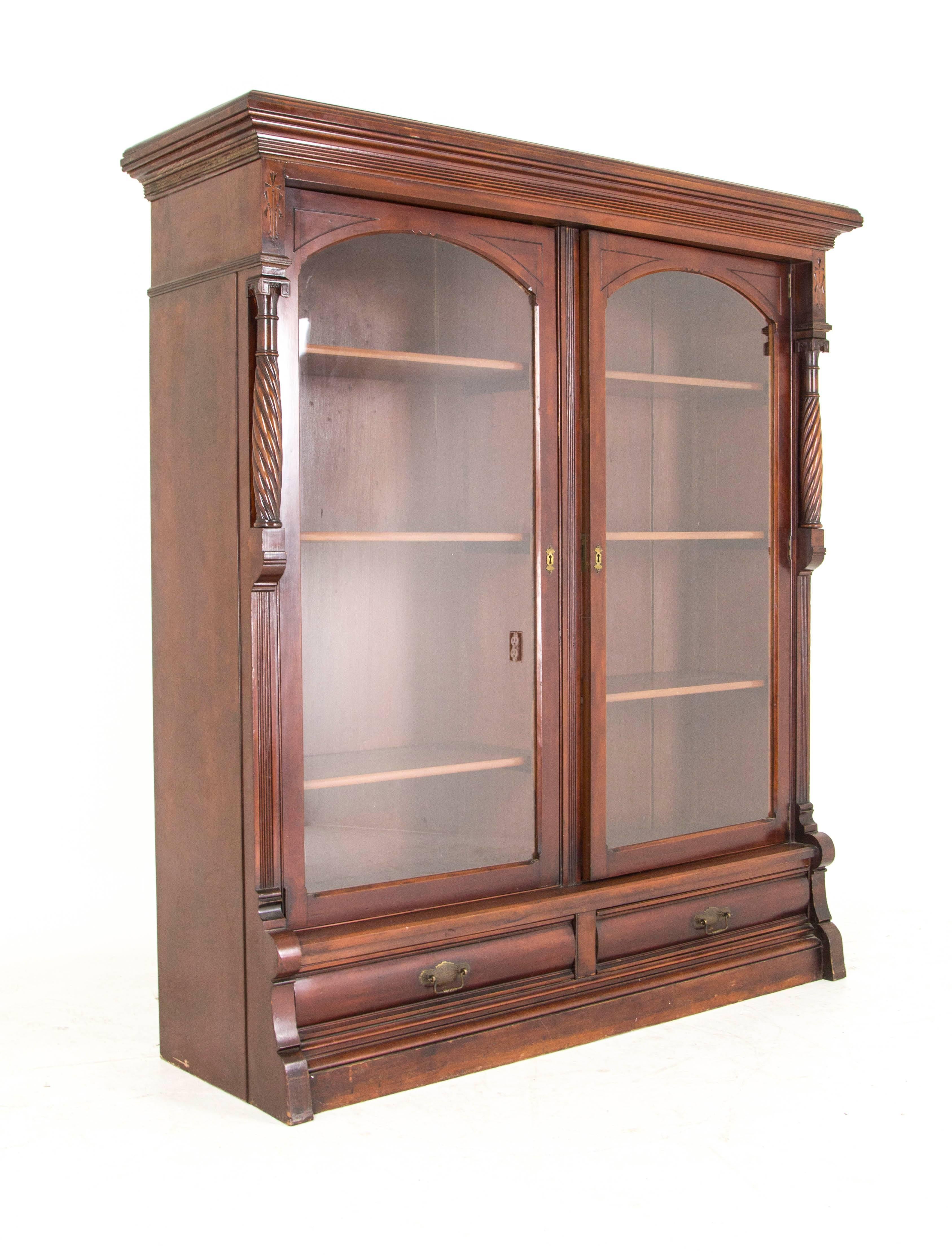 antique victorian bookcase