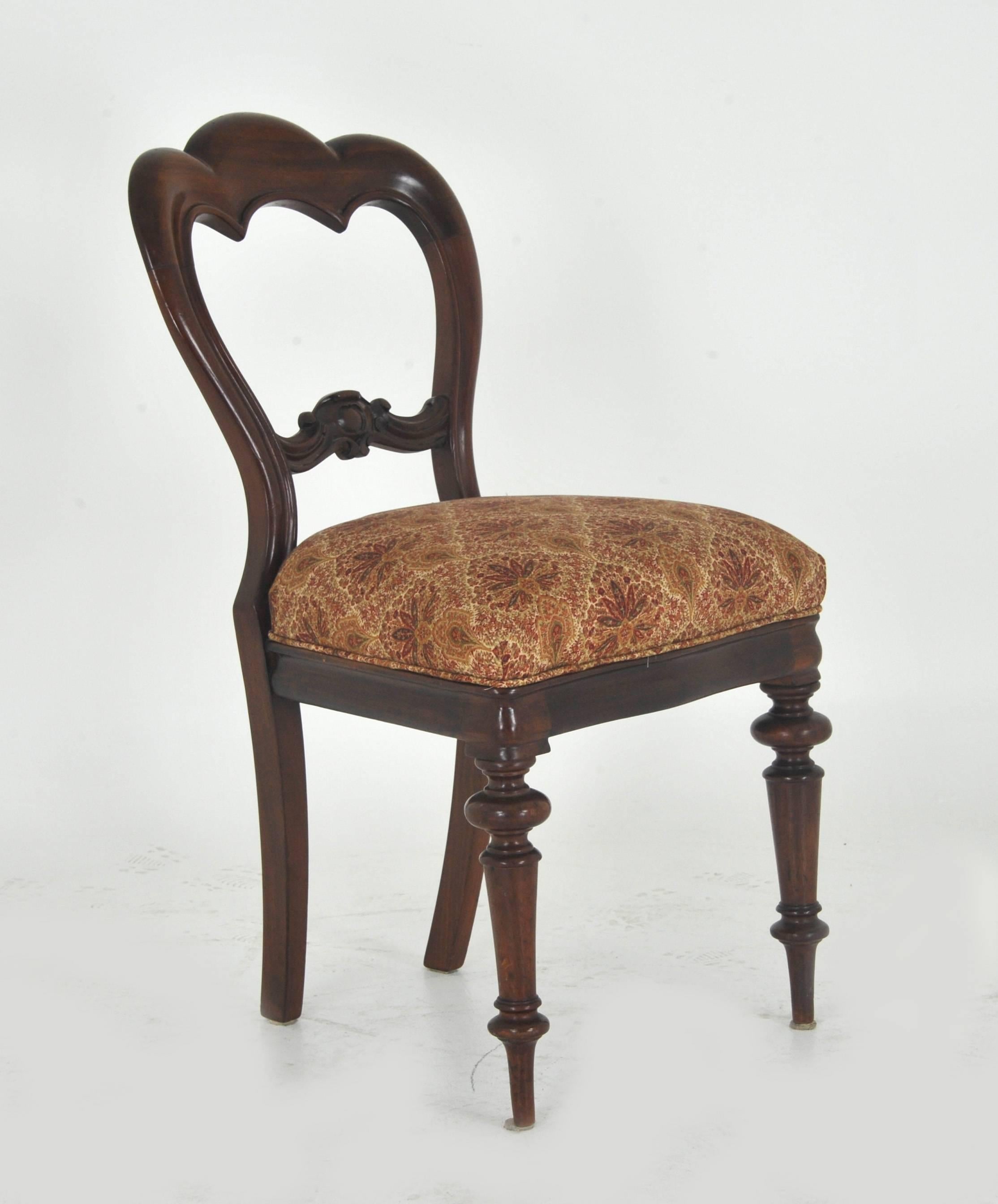 Scottish Antique Dining Chairs, Victorian, Balloon Back, Walnut, Set of Six, 1860, B830