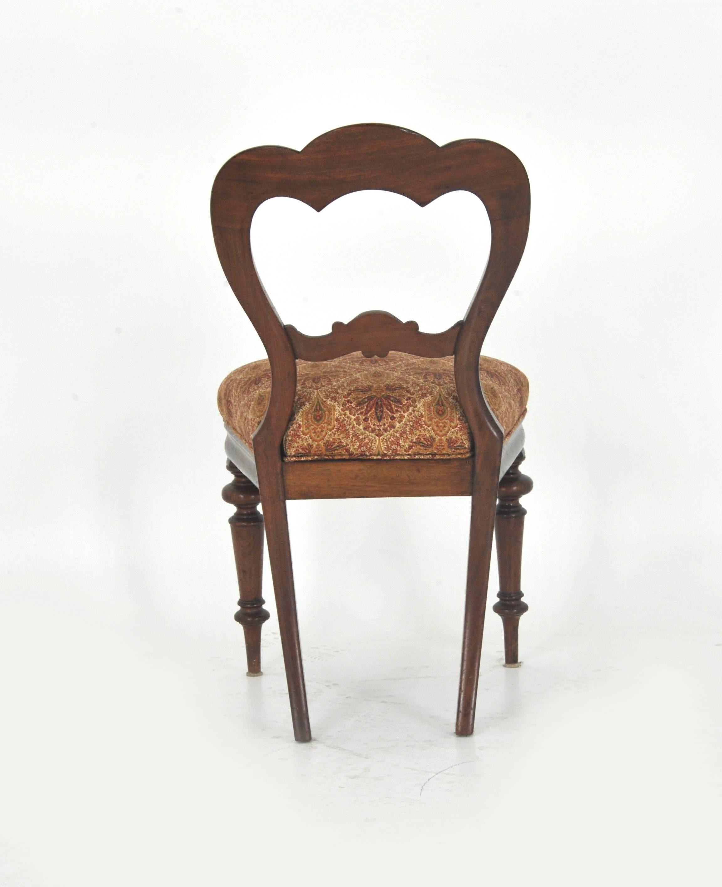 Antique Dining Chairs, Victorian, Balloon Back, Walnut, Set of Six, 1860, B830 In Excellent Condition In Vancouver, BC