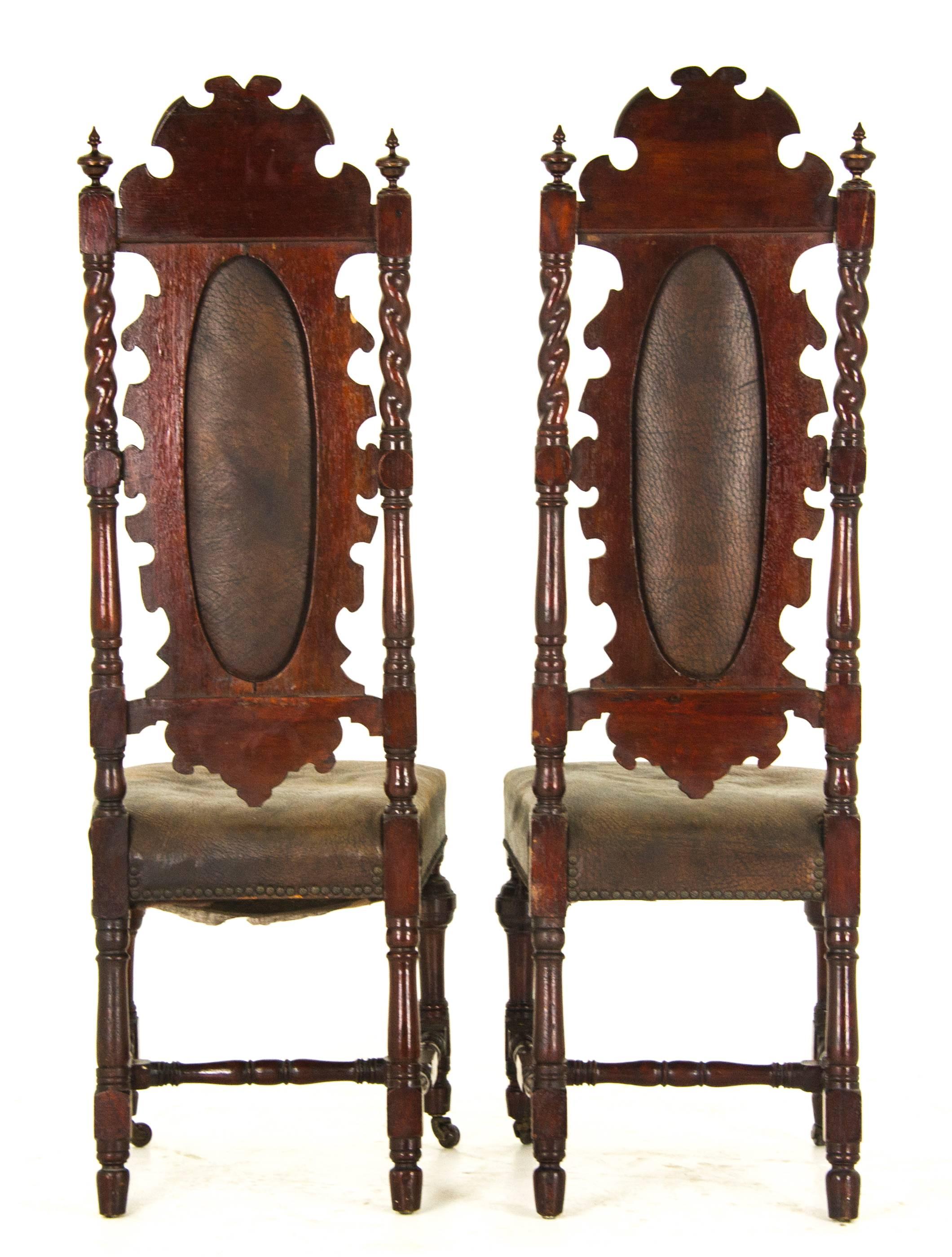 Antique Hall Chairs Renaissance Revival, Scotland, 1880 1